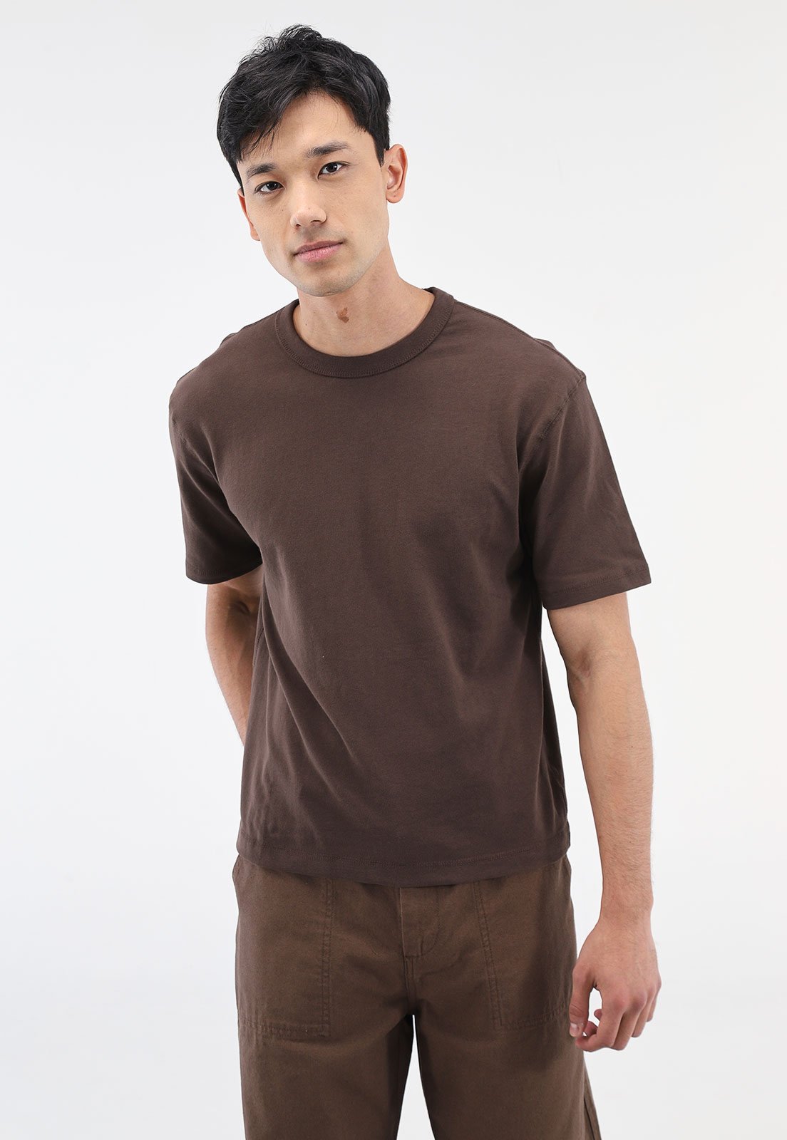 Camiseta Boxy GAP Regular Lisa Marrom