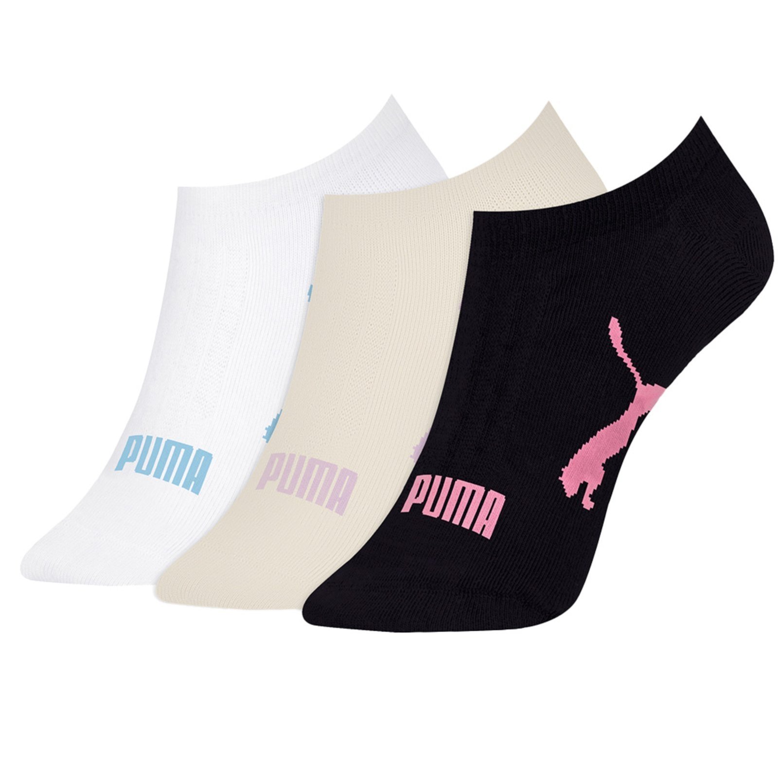 Kit 3 Pares Meia Puma Sapatilha Original Algodão Com Nf Amarelo e Branco