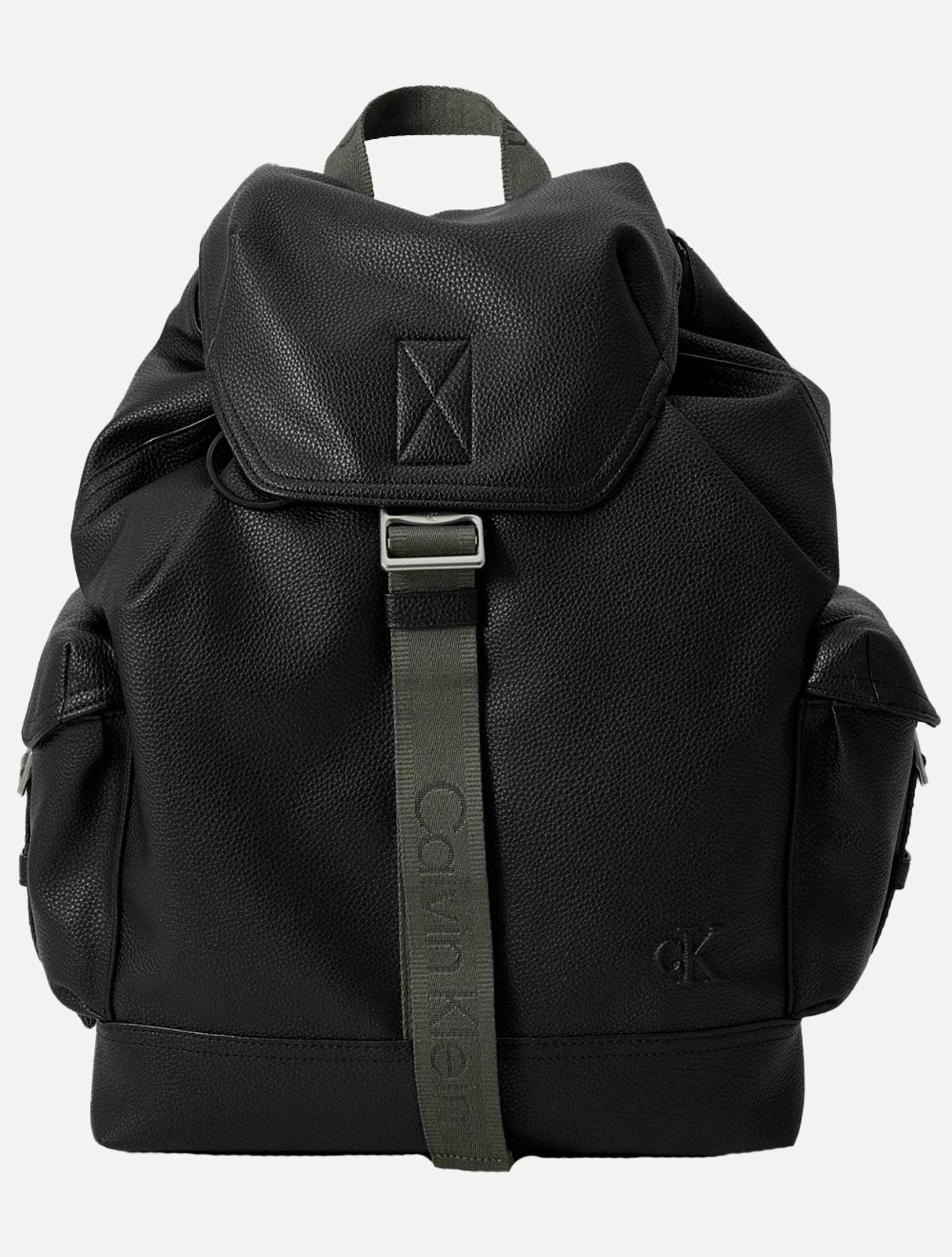 Mochila Calvin Klein Jeans Cargo Flap PU Preta