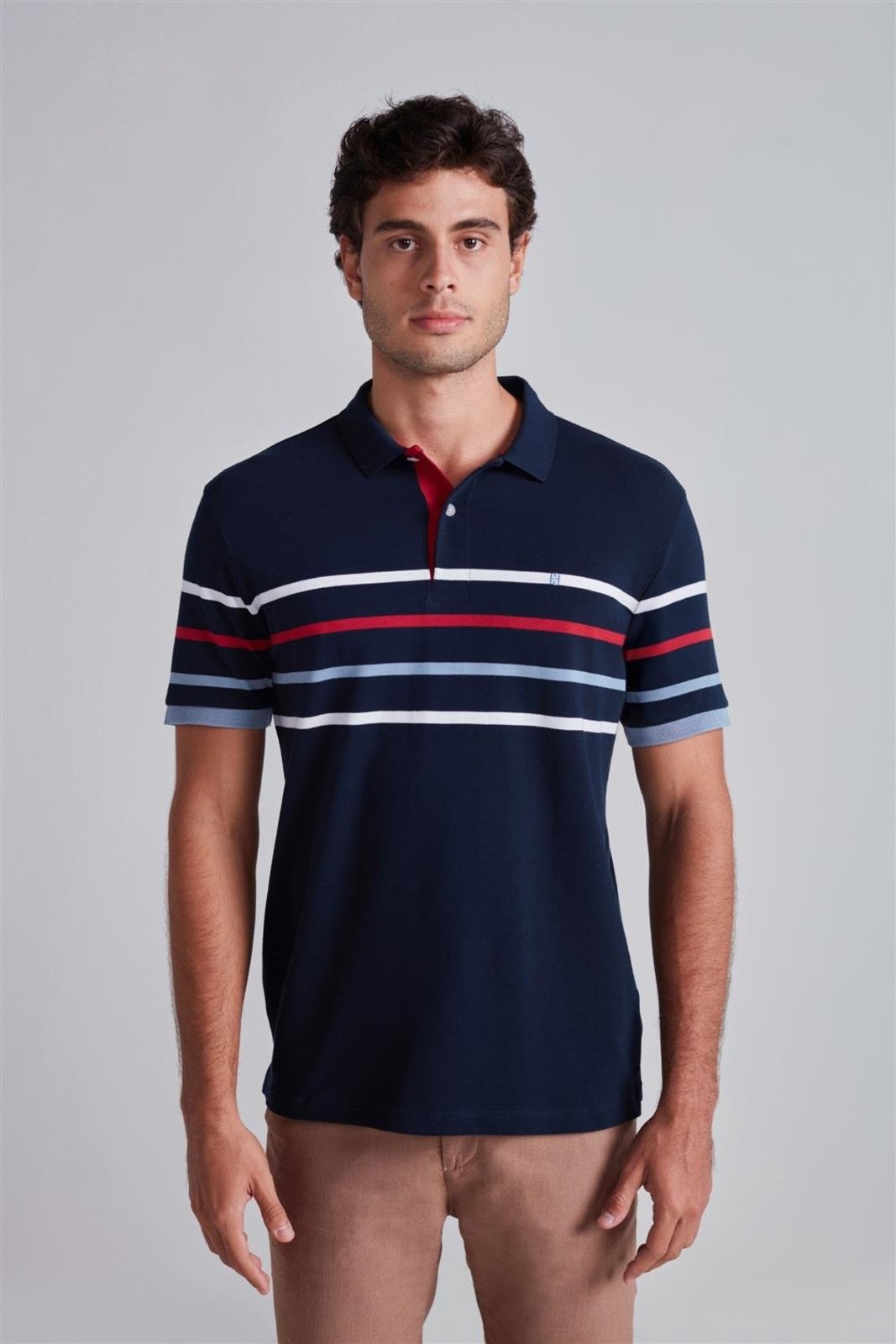 HIGHSTIL Camisa Polo Piquet Slim Fit - Azul Marinho