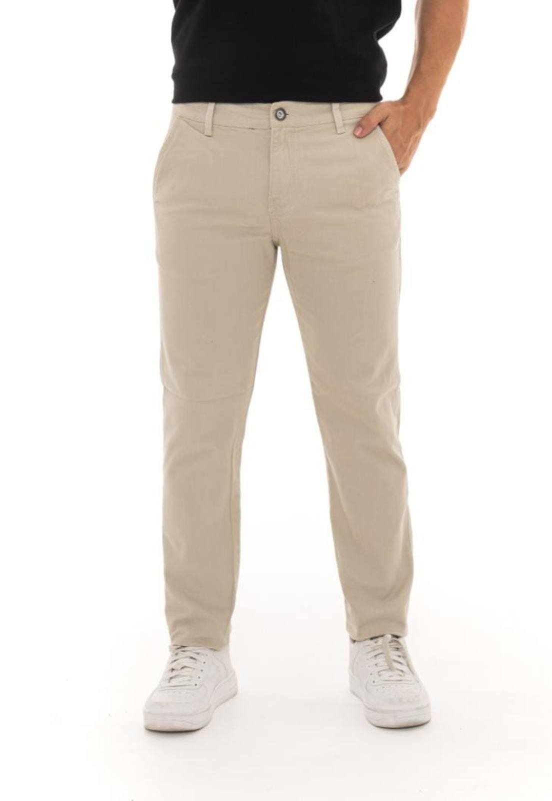 Calça Alfaiataria Masculina Bege Confortável Tecido Premium
