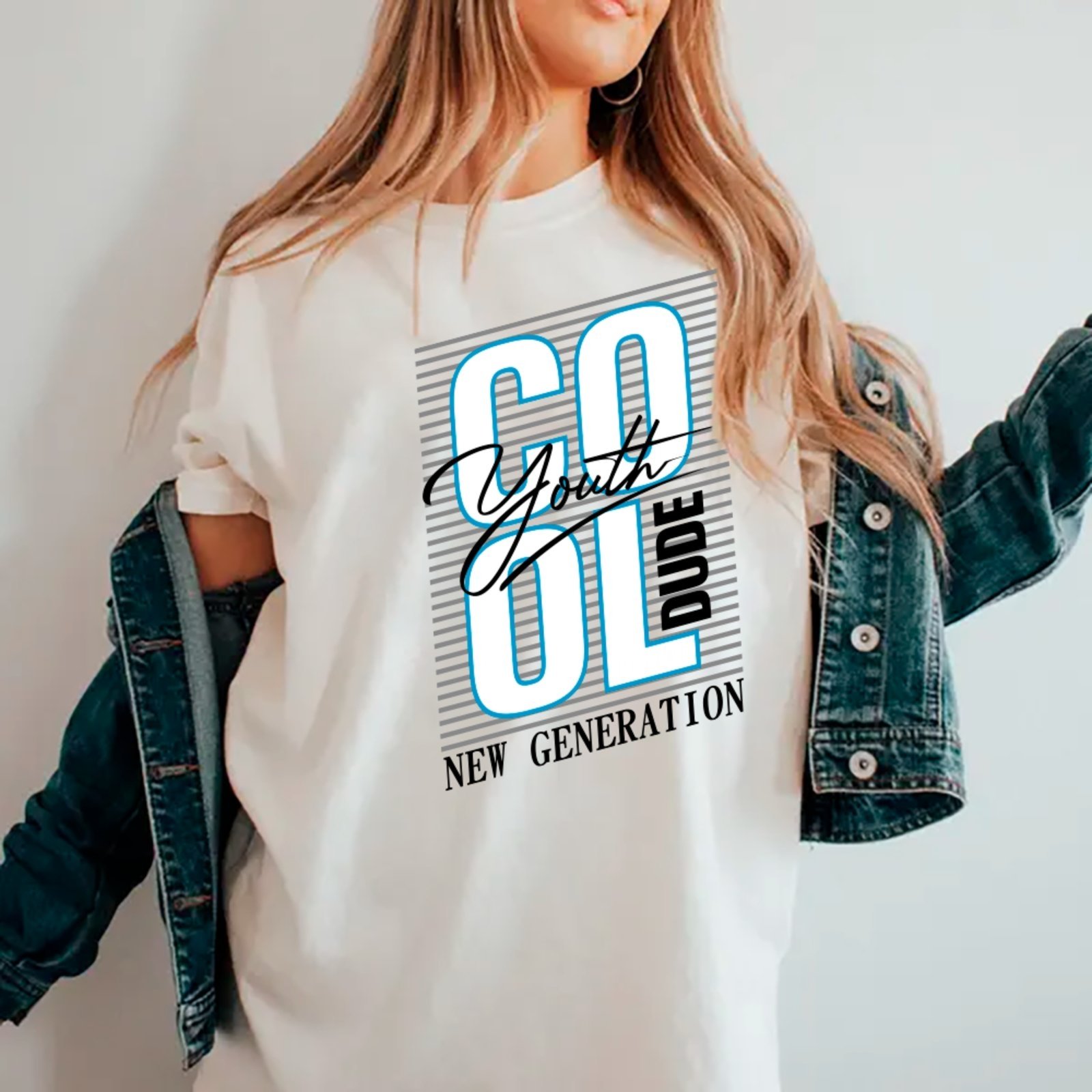 Camiseta Ousy Streetwear Youth Dude Future New Generation Oversized Unissex Branco