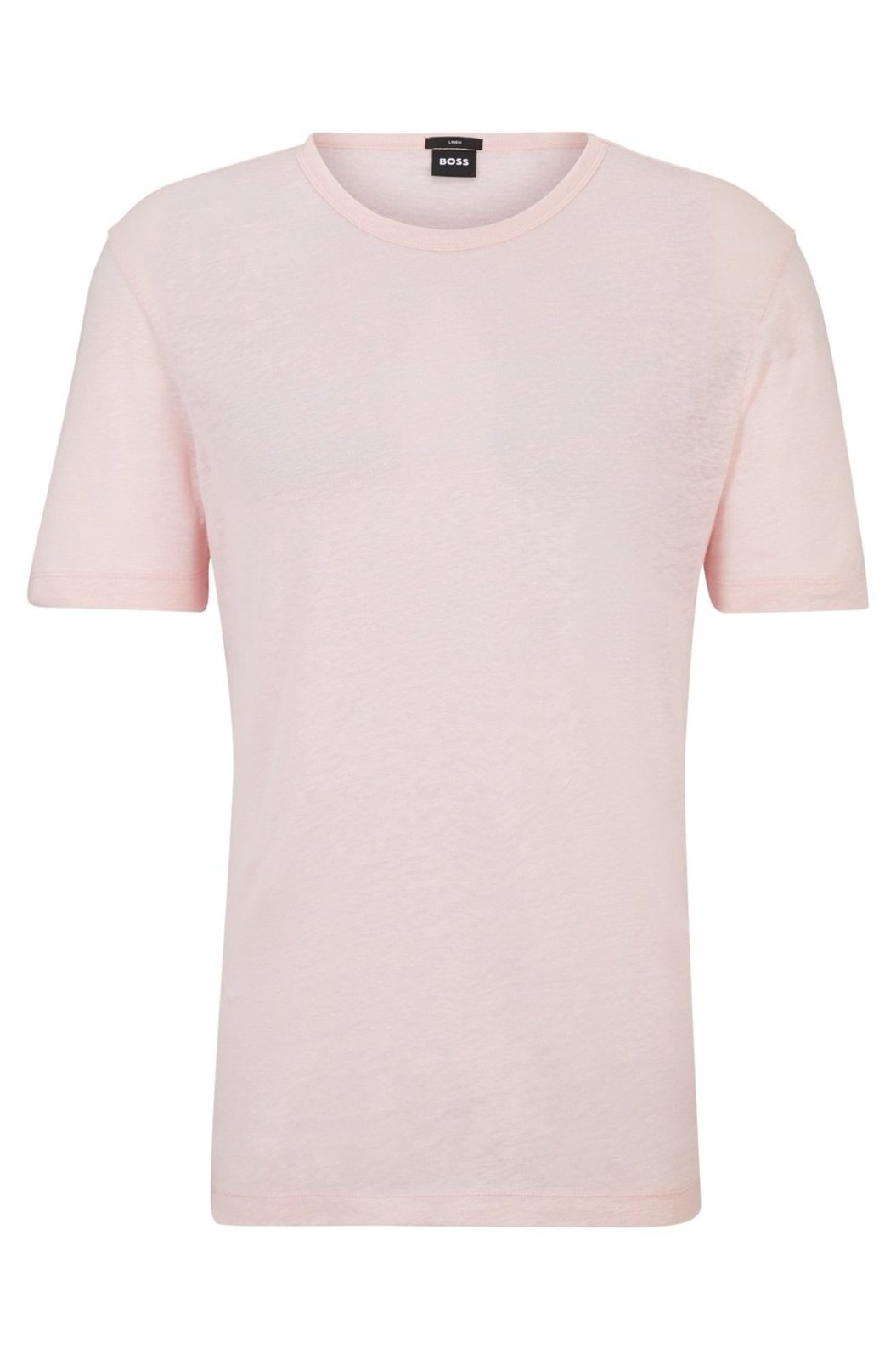 Camiseta De Corte Regular Em Linho Rosa - M - M