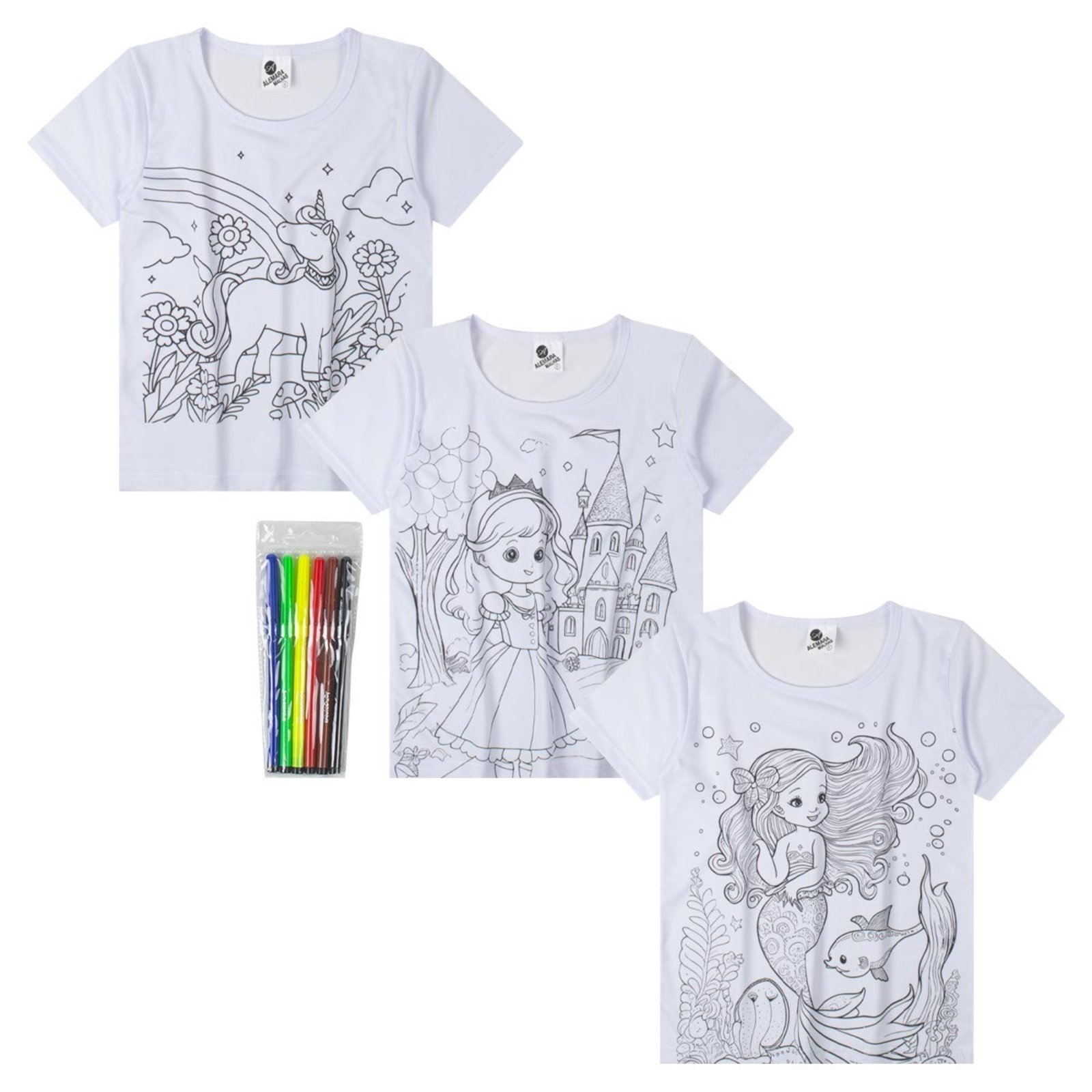 Vista 2 Infantil - Blusa Menina Sortida para Colorir Alemara branco Alemara branco