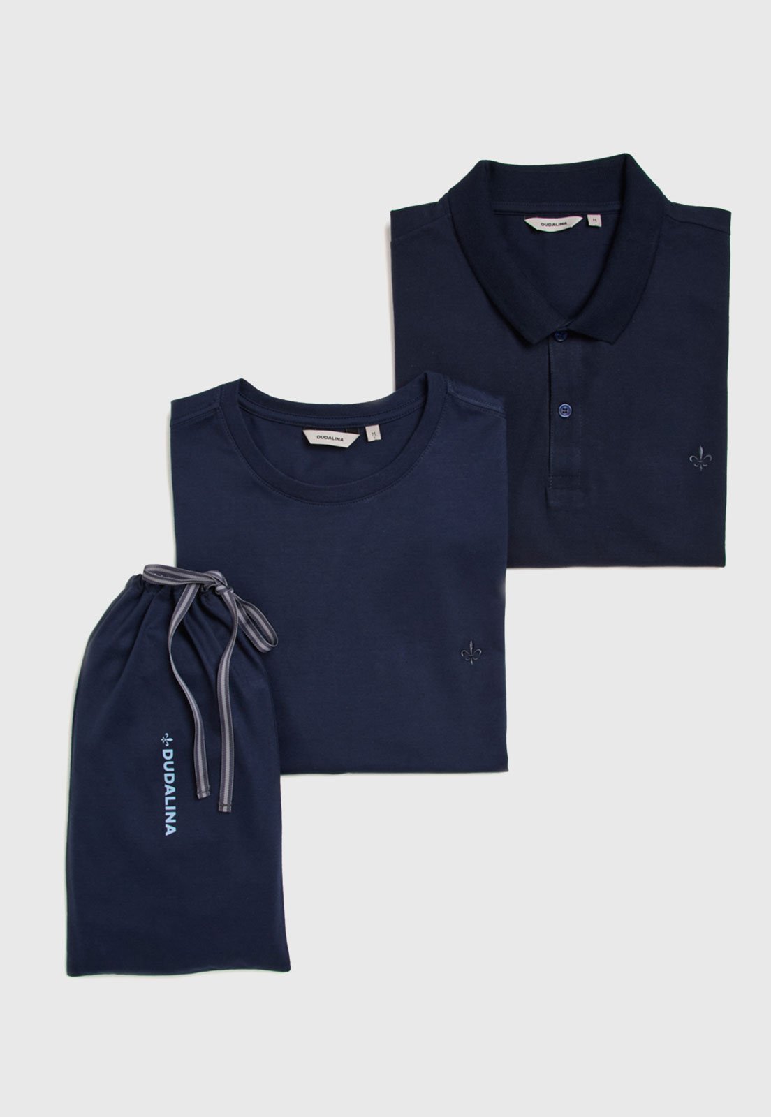 Vista 2 Kit Polo e Camiseta Masculino Dudalina Clássica azul marinho Dudalina azul marinho