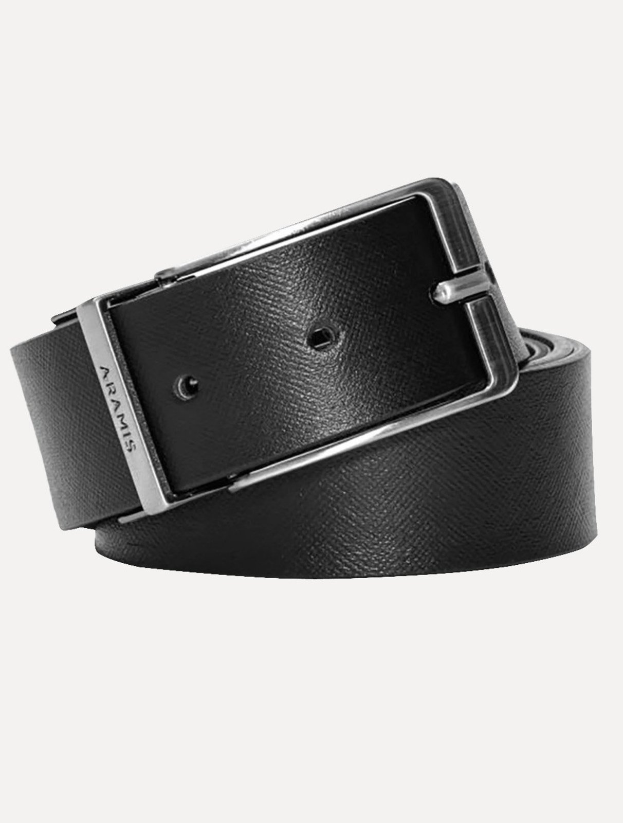 Cinto Aramis Masculino Dupla Face Saffiano Sun Café / Preto