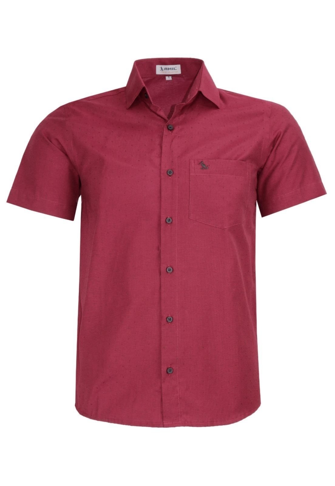 Camisa Social Manga Curta Comfort Com Bolso Passa Fácil 1848
