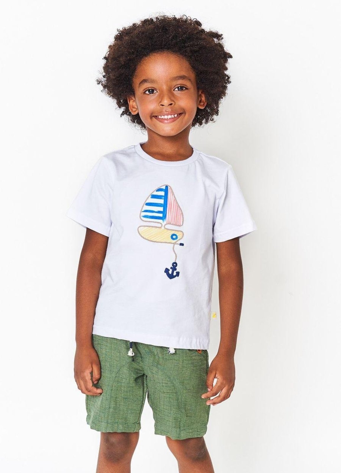 Infantil - Short Menino Pequeno Marujo Detalhe Bolso Verde