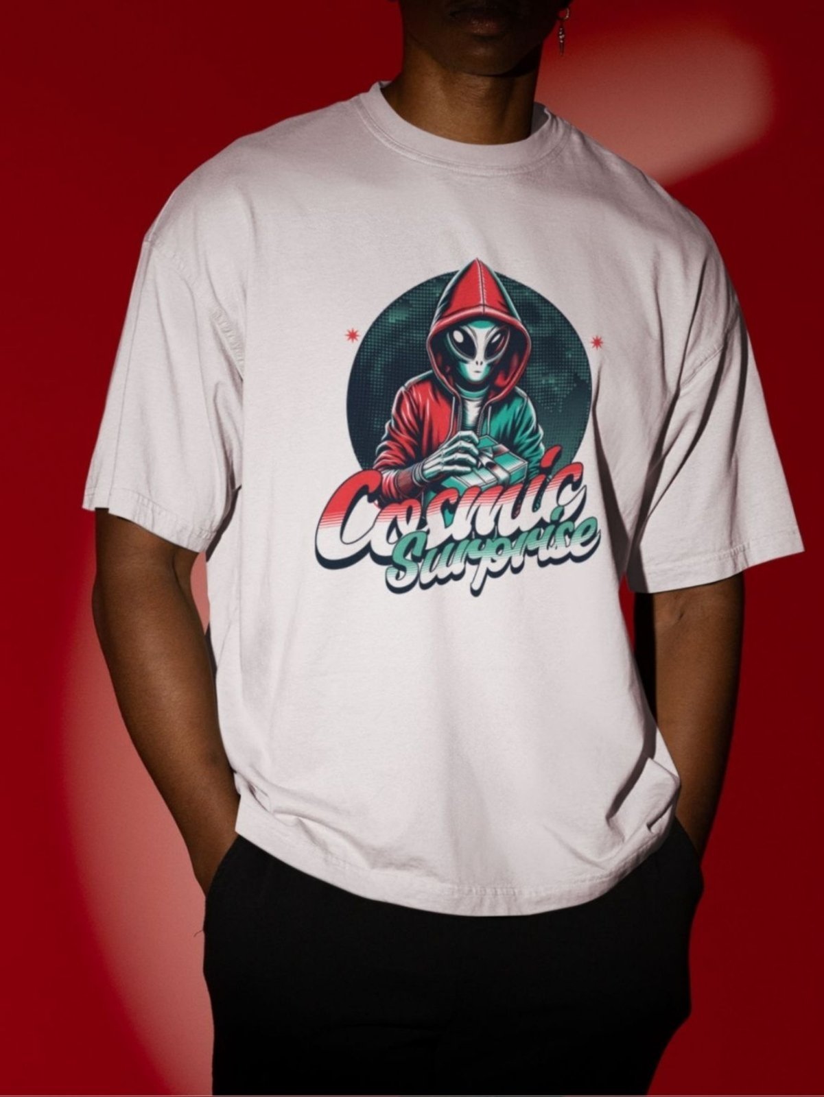 Camiseta Básica Masculina Alienígena ET Espaço Ciência Área 51 Branco