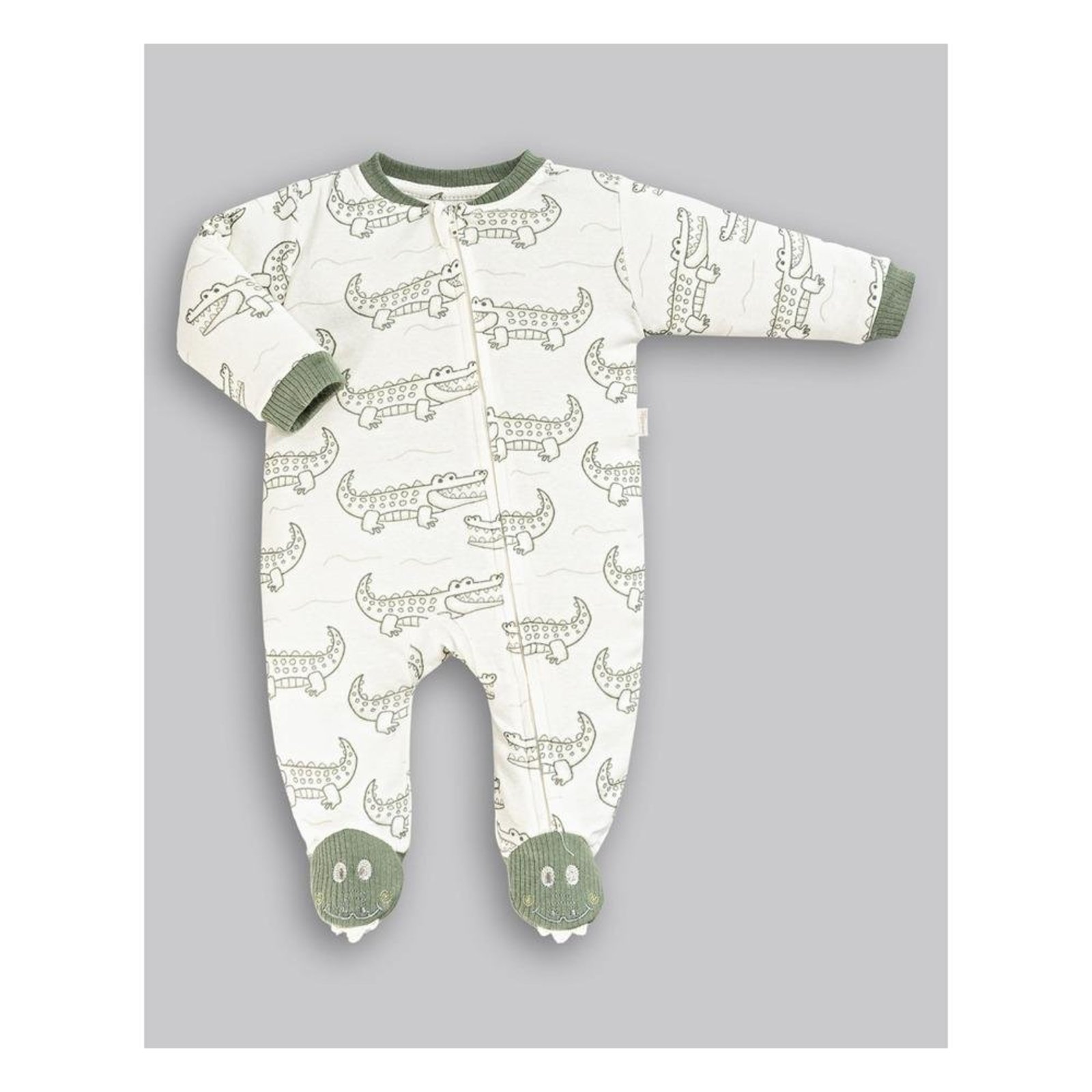 Infantil - Macacão Longo Zíper Jacaré Anjos Baby P Verde