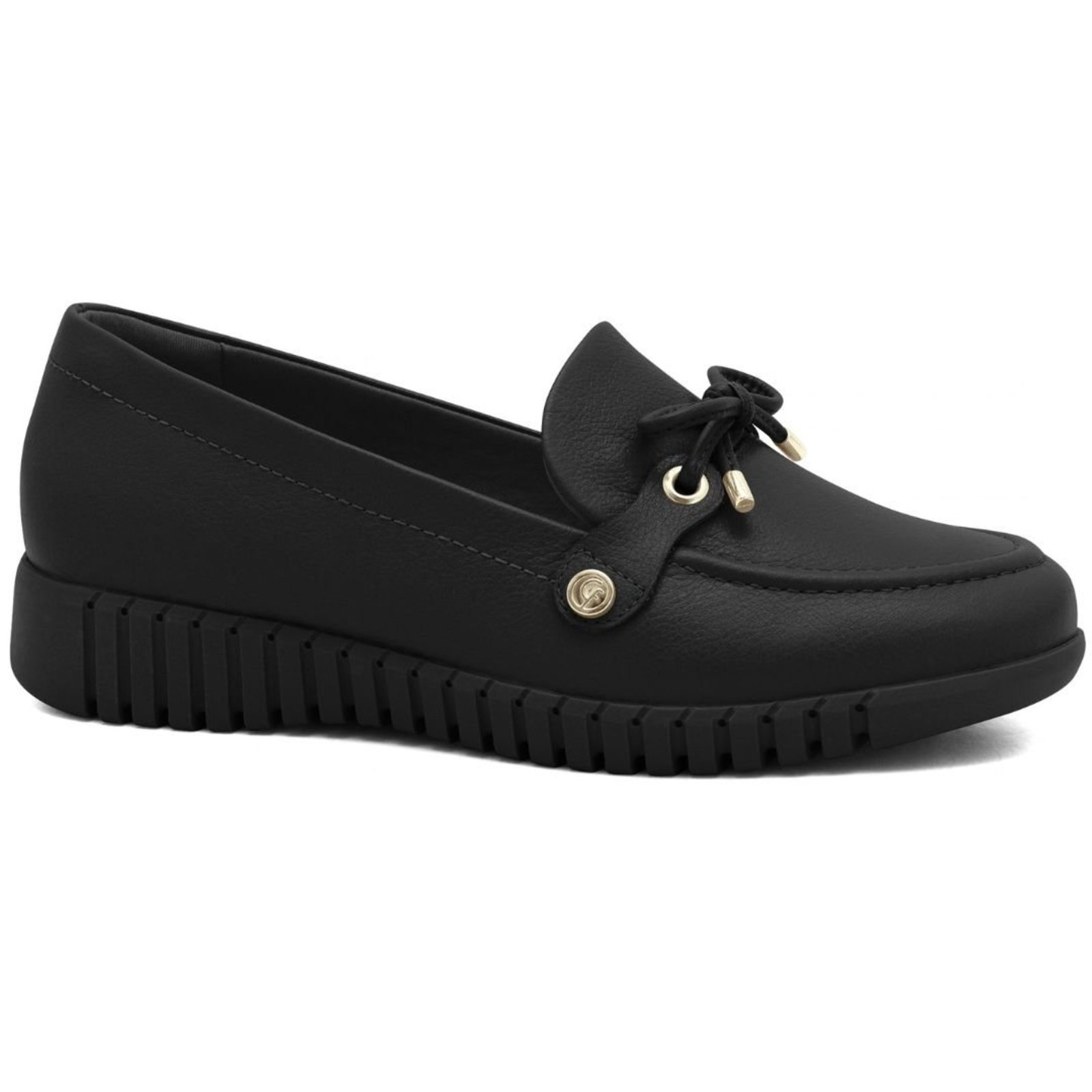 Mocassim Feminino em Couro Comfortflex 2675302 - Preto