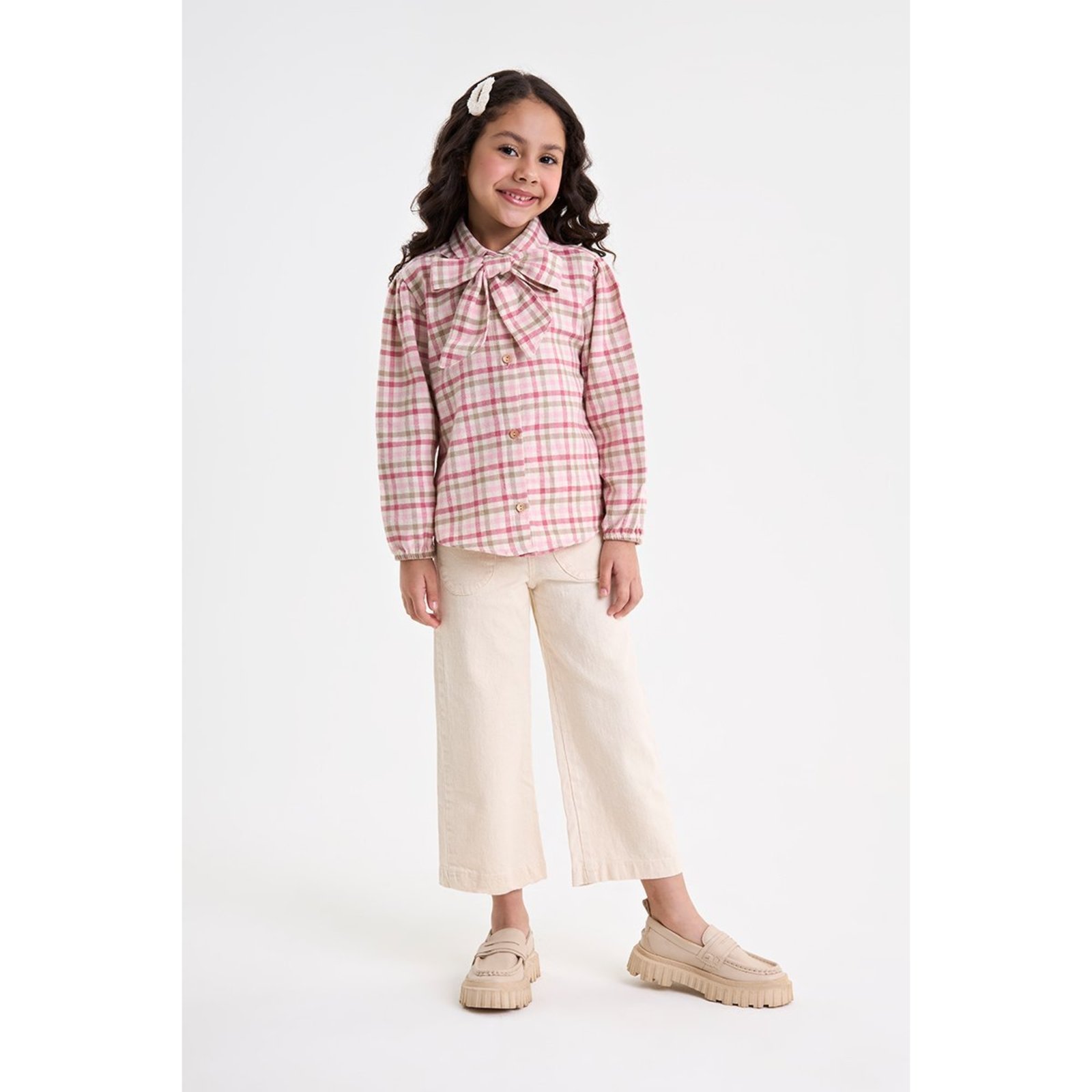 Infantil - Camisa Feminina Xadrez