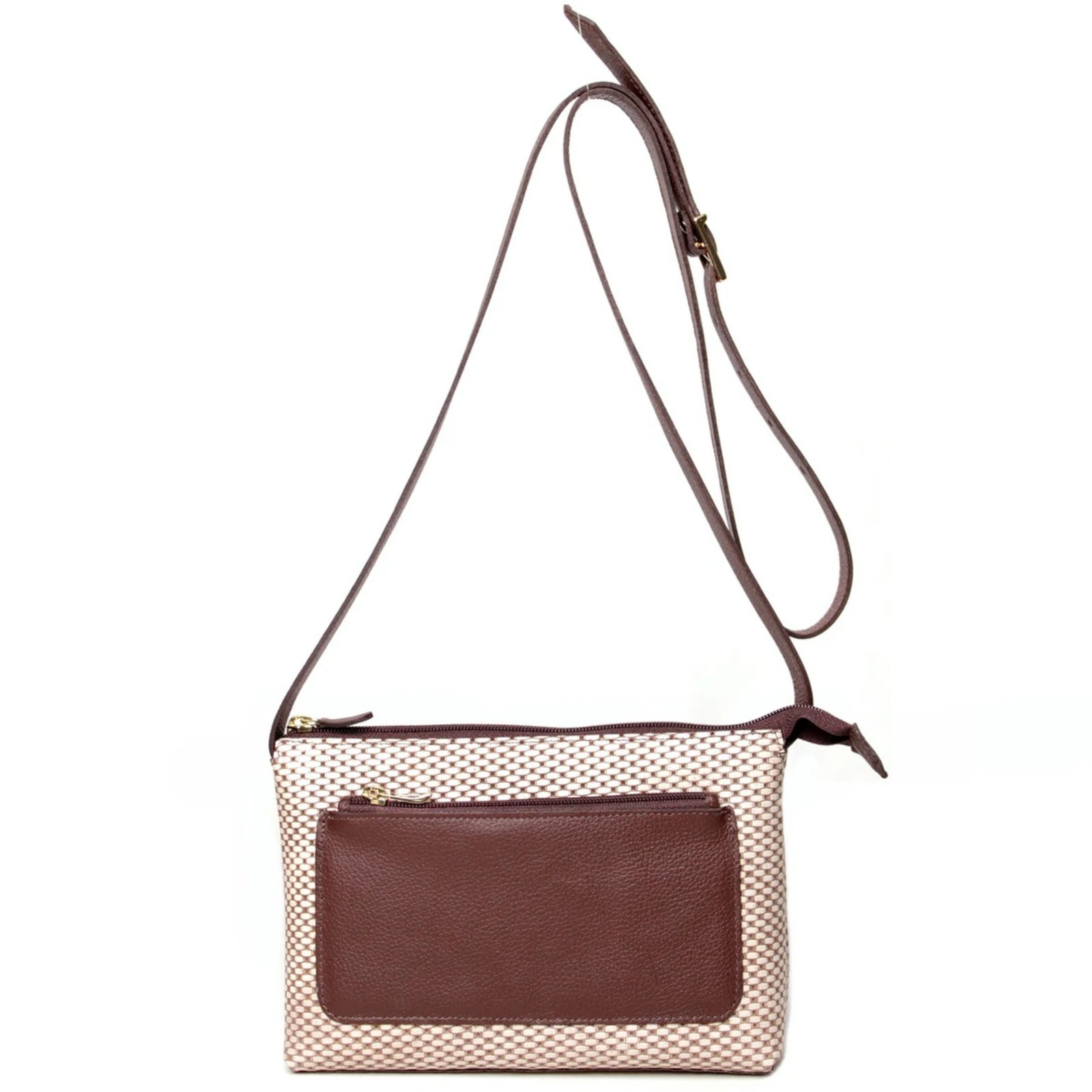 Bolsa Transversal em Couro Artlux Off White 9066