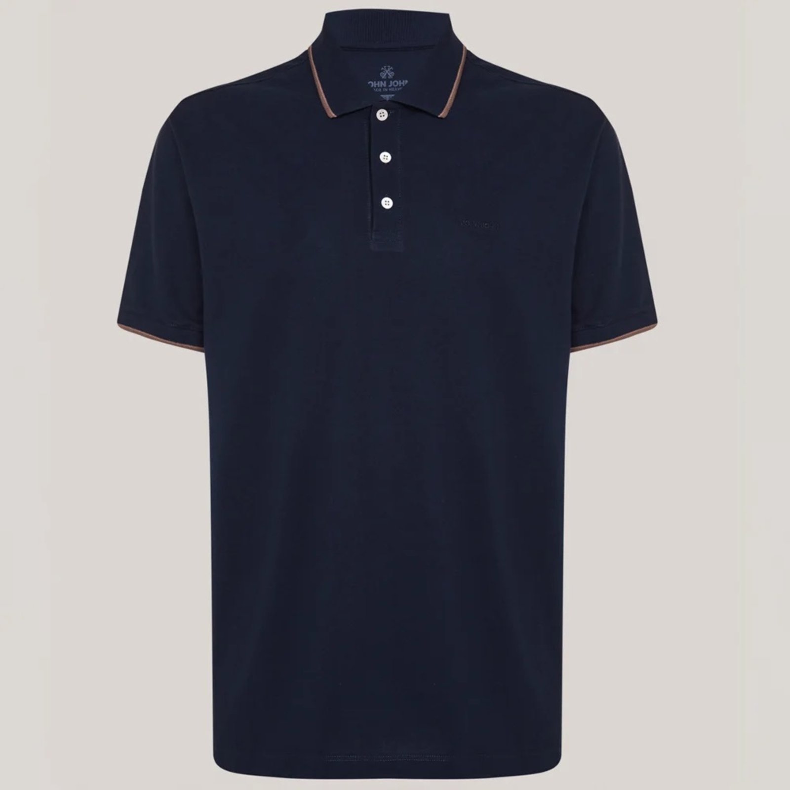 Camisa Polo John John Regular 2 Lines Pr26 Marinho Masculino