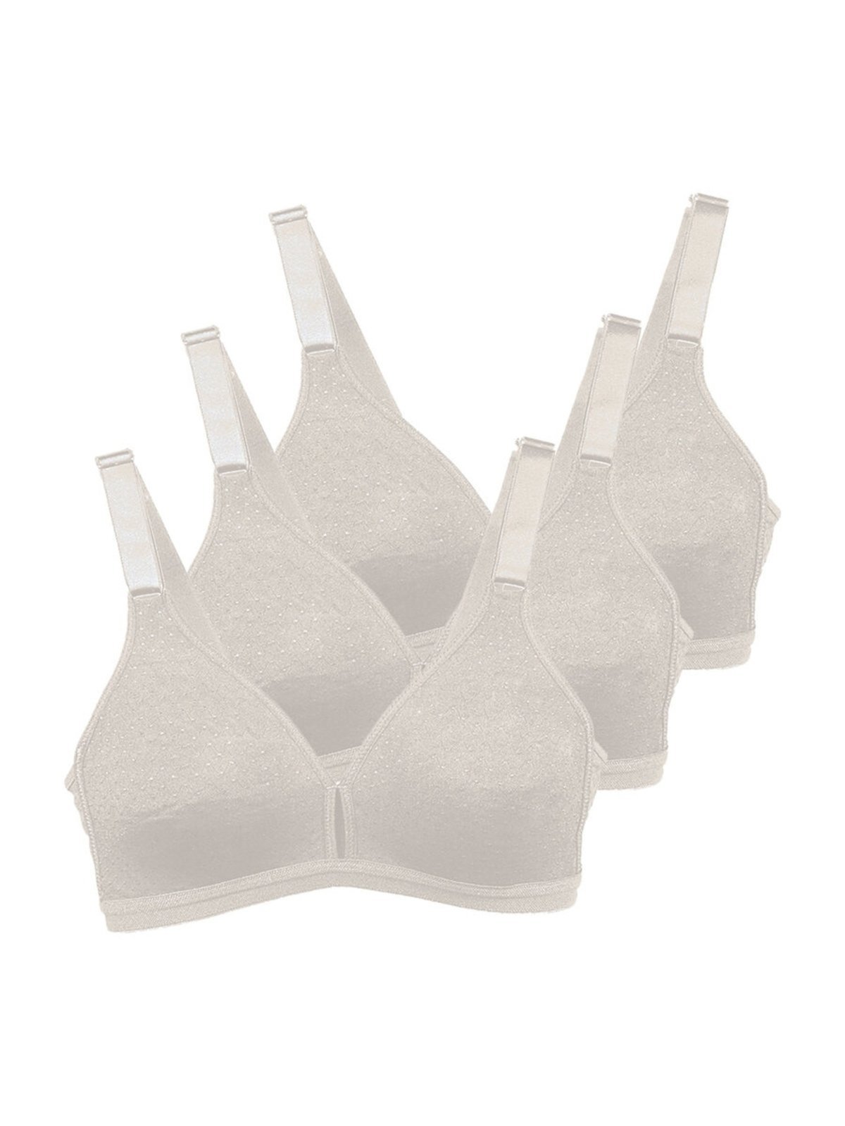 Kit com 3 Sutiãs sem Aro e sem Bojo Olimpo Demillus 61019 Branco