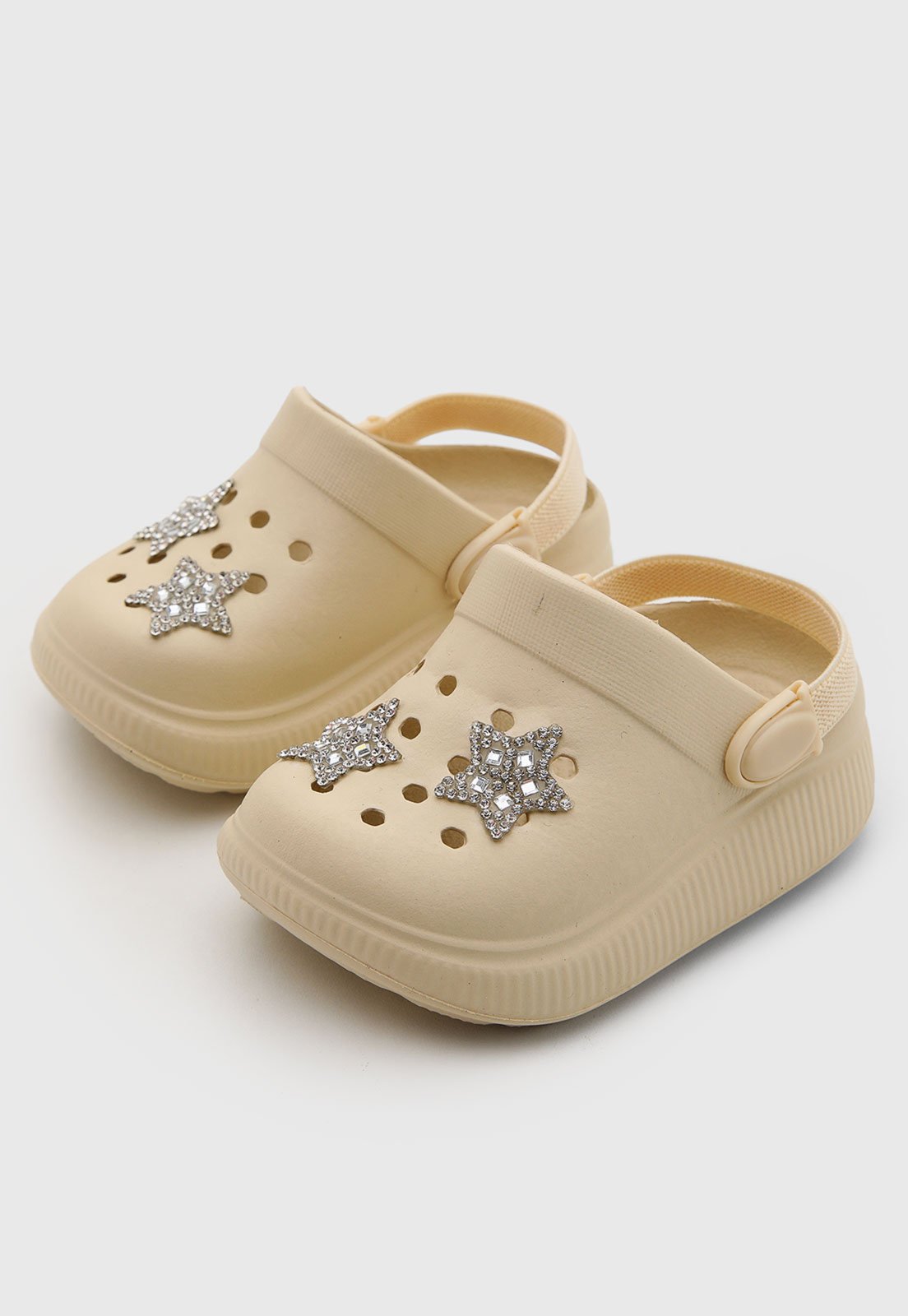 Infantil - Chinelo Clogs Molekinha Estrelas Bege