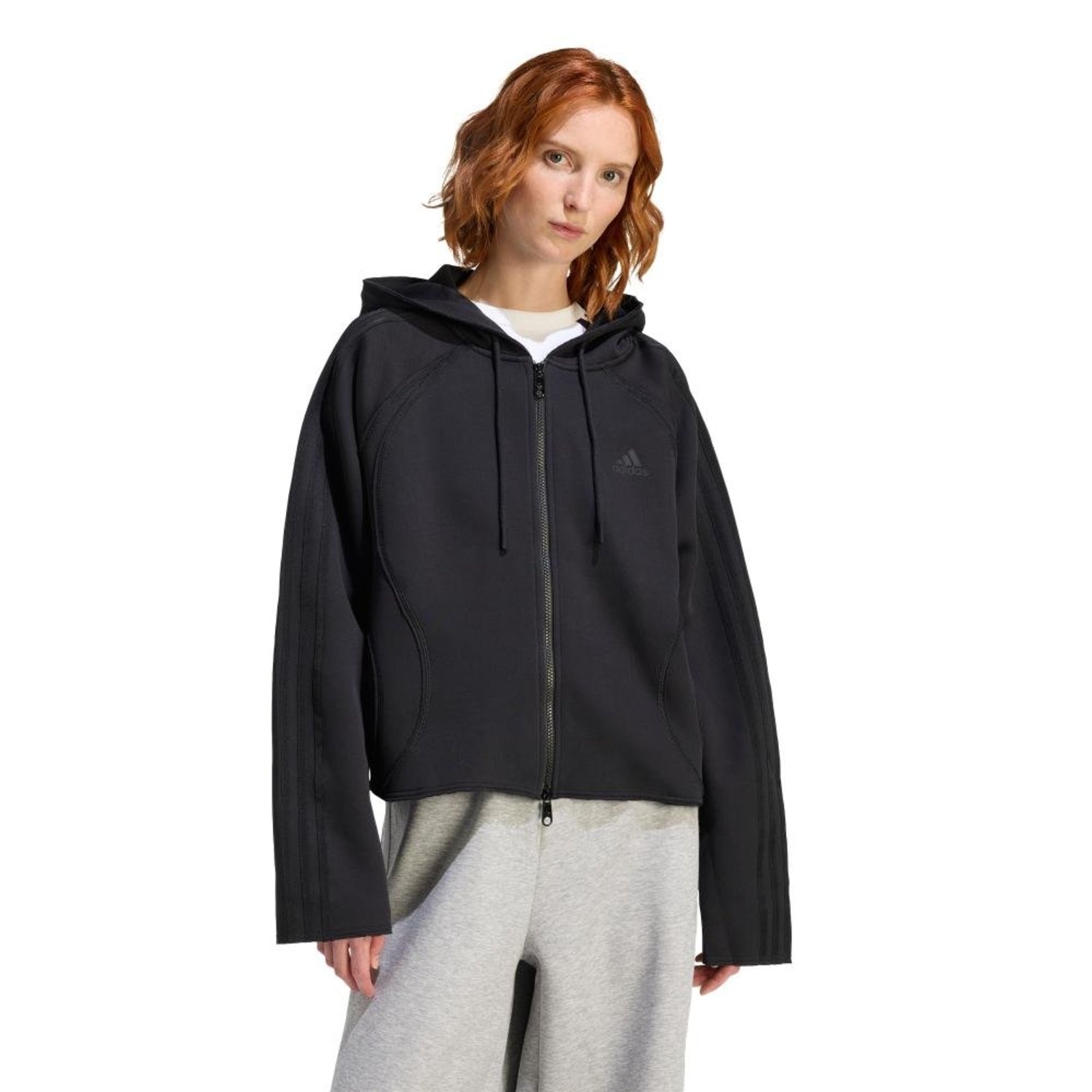 BLUSA CAPUZ TEAMGEIST ZÍPER adidas Originals Preto