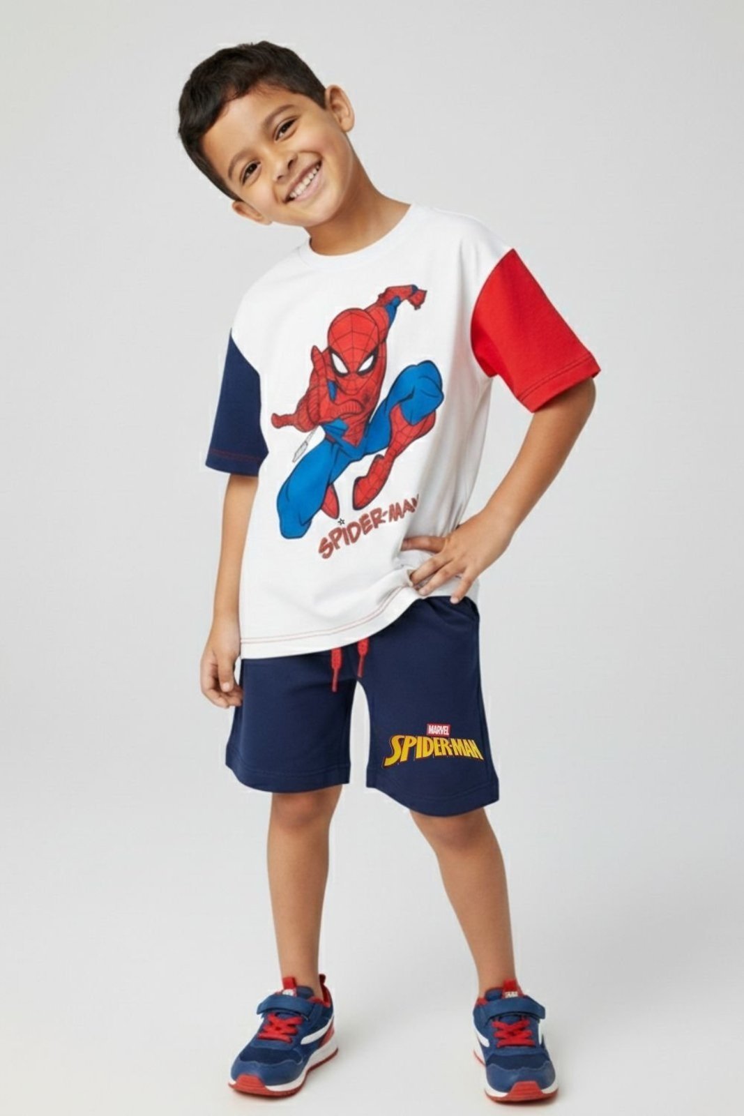 Infantil – Conjunto Disney Masculino Homem Aranha – Off White