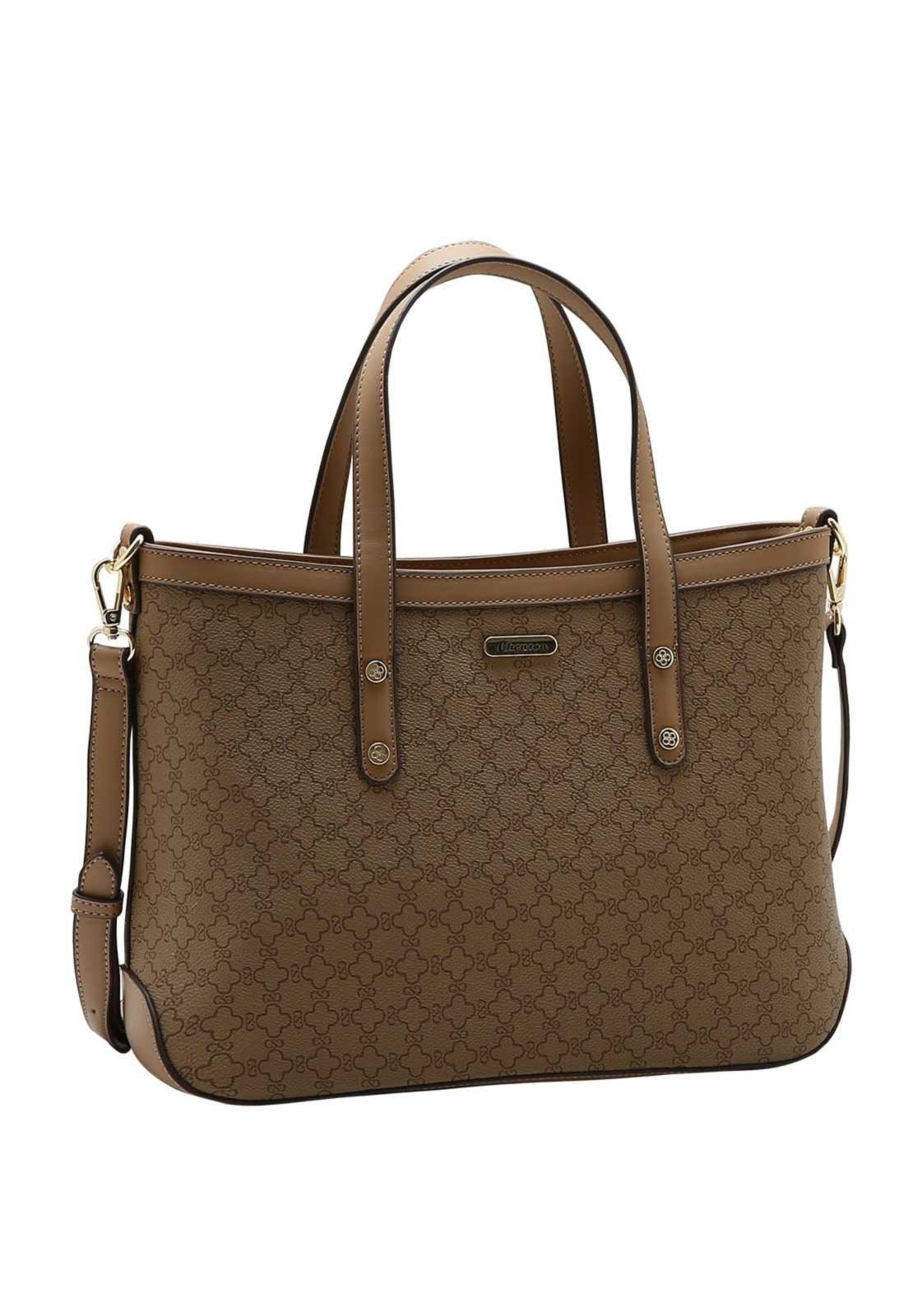Bolsa Feminina Chenson Mão New Elemento Gráfico 3485888 Natural