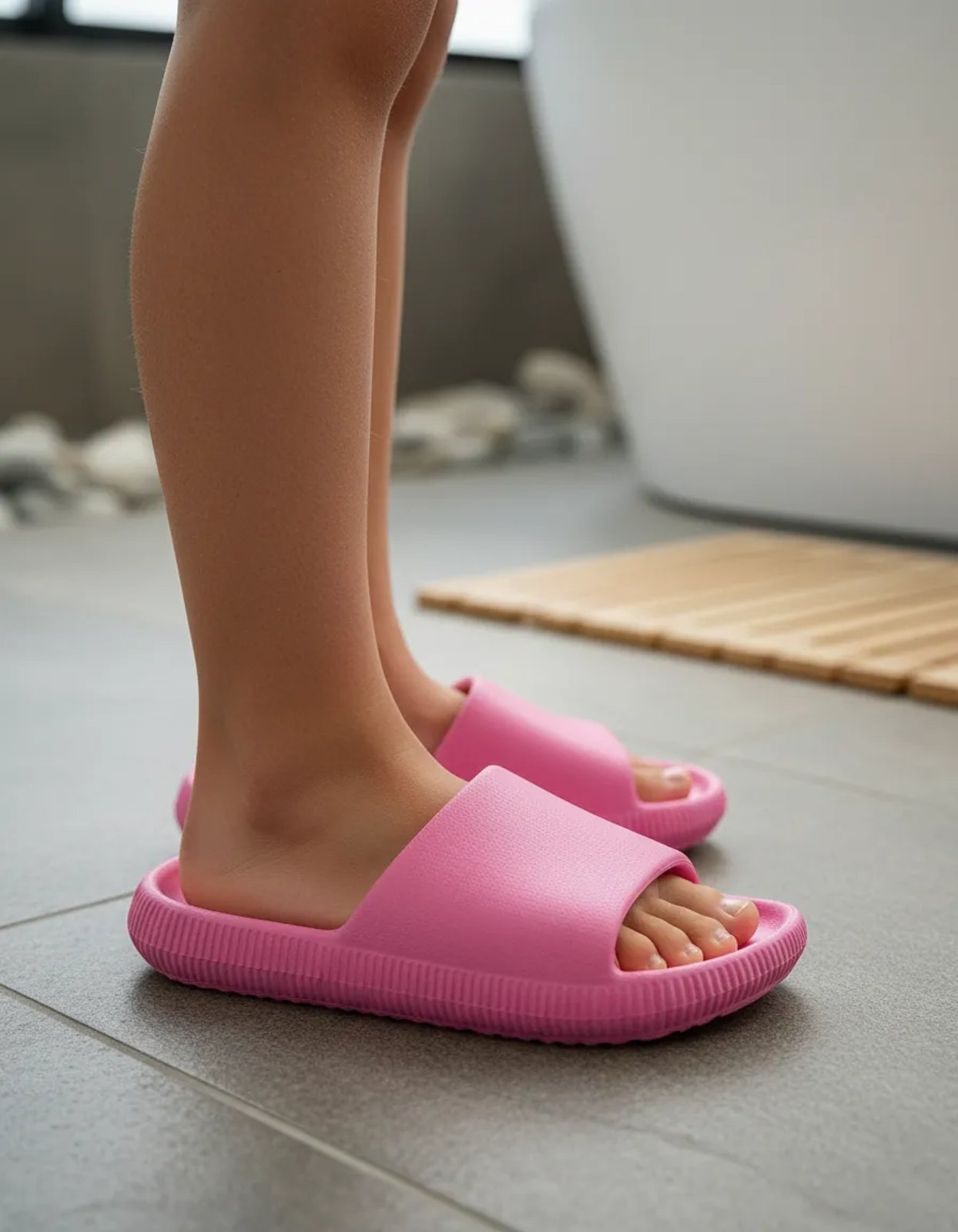 Infantil - Chinelo Nuvem Slide Menina Footz Ultra Leve e Confortável Macio Antiderrapante Pink
