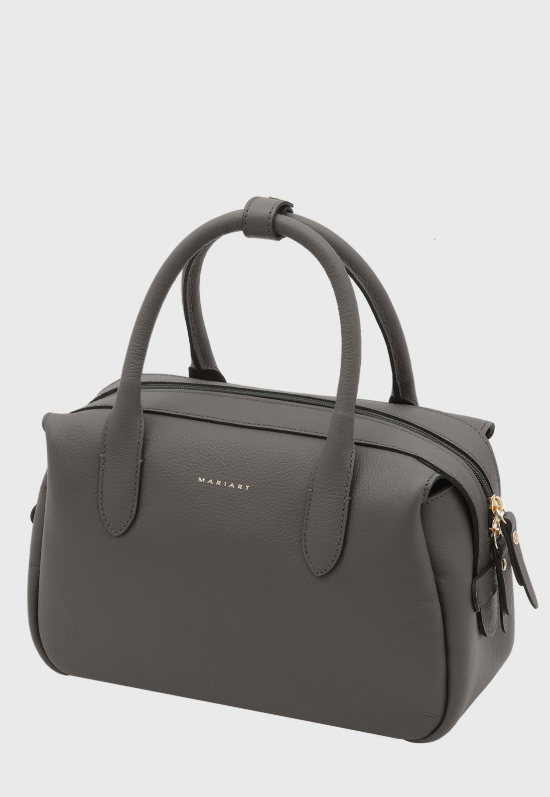 Bolsa Bowling Couro Mariart Jambuzinha Cinza