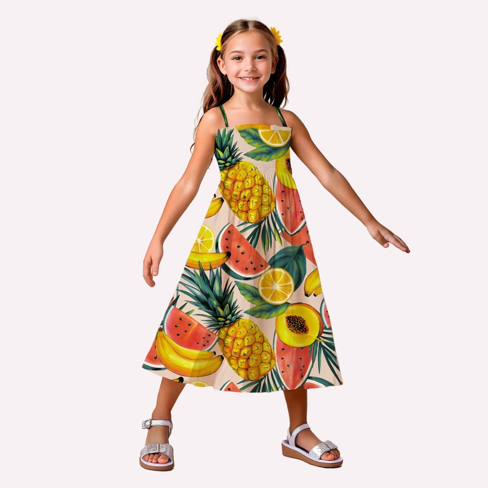 Infantil - Vestido Menina Frutas Kyly