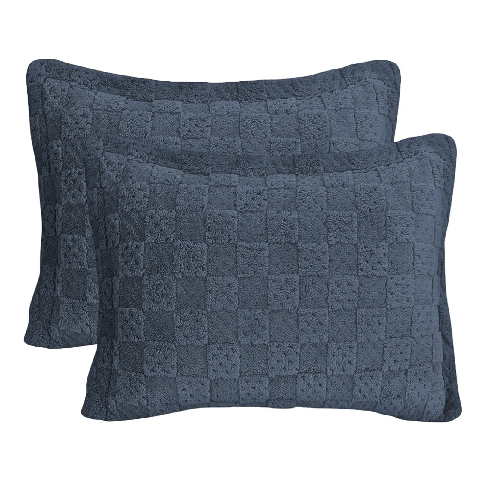 Kit 2 Porta Travesseiros Inverno Macio Microfibra Azul
