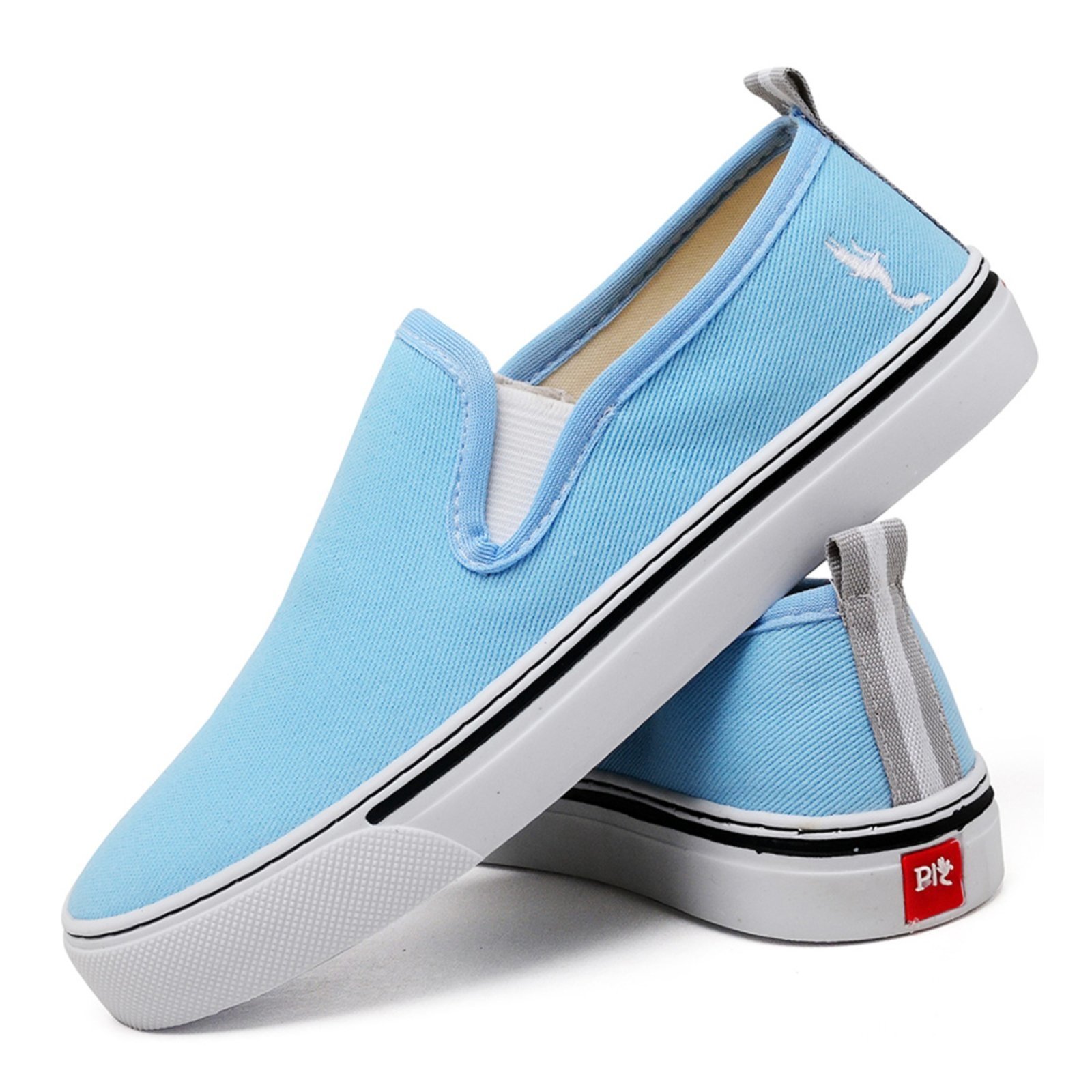 Tênis Feminino Slip On Casual Leve em Lona Conforto Azul