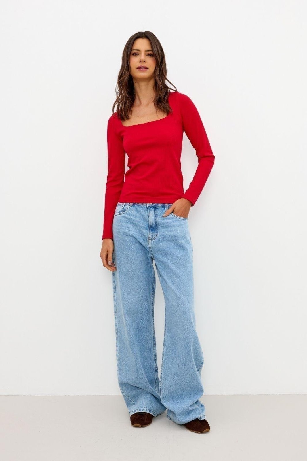 Blusa Básica Manga Longa Ritmi Studio Vermelho