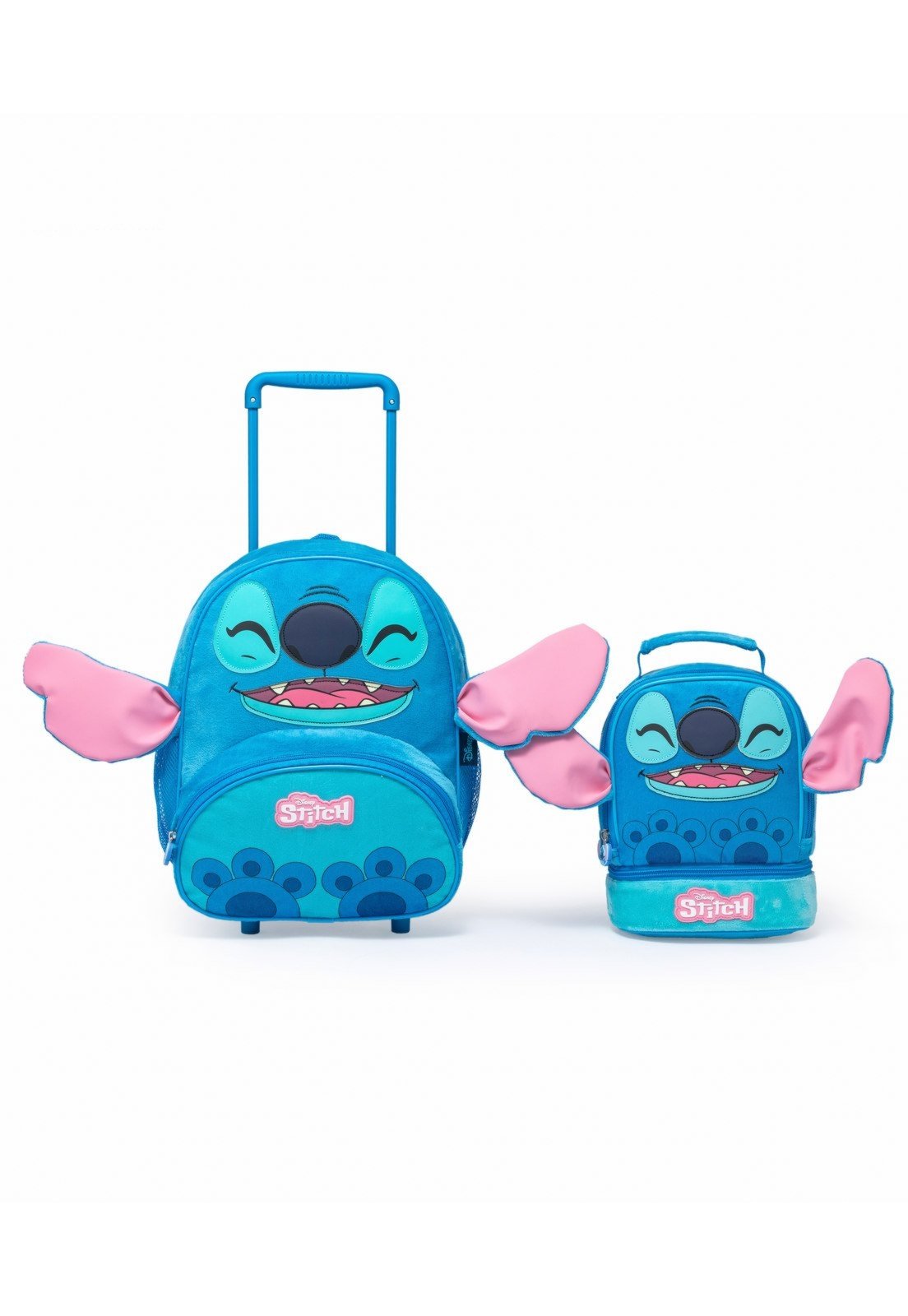 Infantil - Kit Mochila Lancheira Stitch Disney Rodinhas Resistente