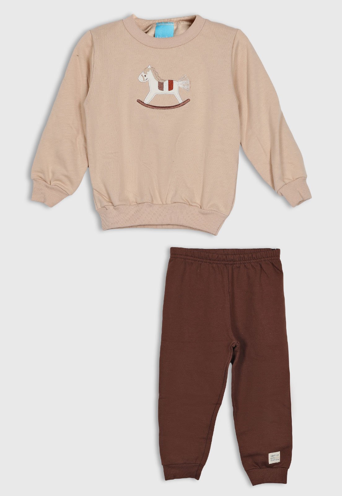 Conjunto Kamylus Estampa Cavalo de Balanço Nude