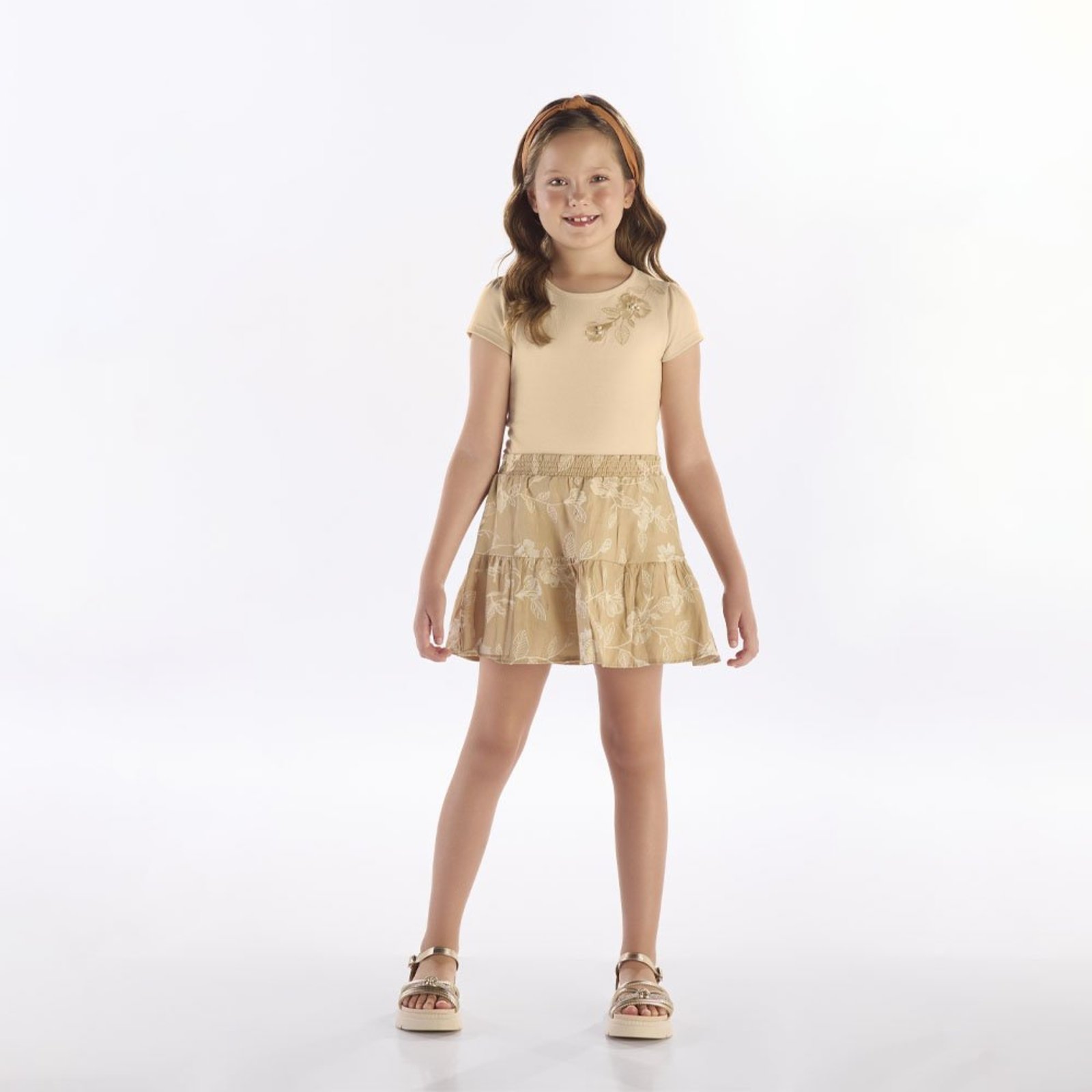 Infantil - Conjunto Marrom Pulla Bulla Menina - 53437-1343