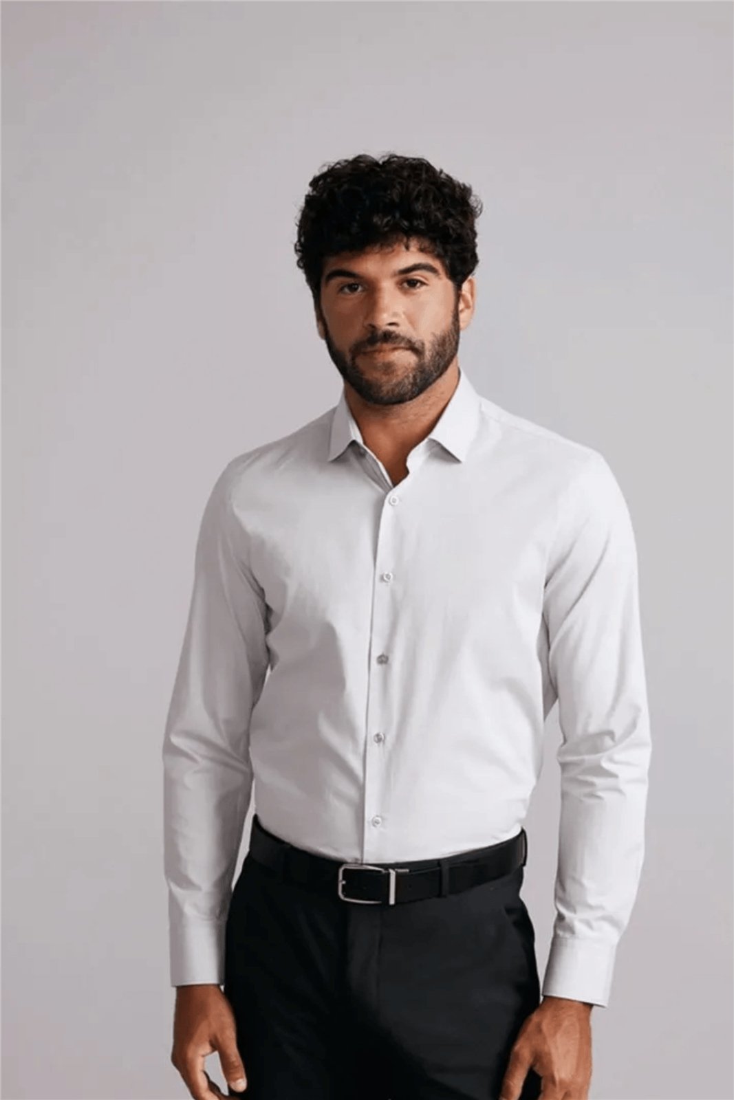 HIGHSTIL Camisa Social Slim Fit Lisa – Cinza Claro