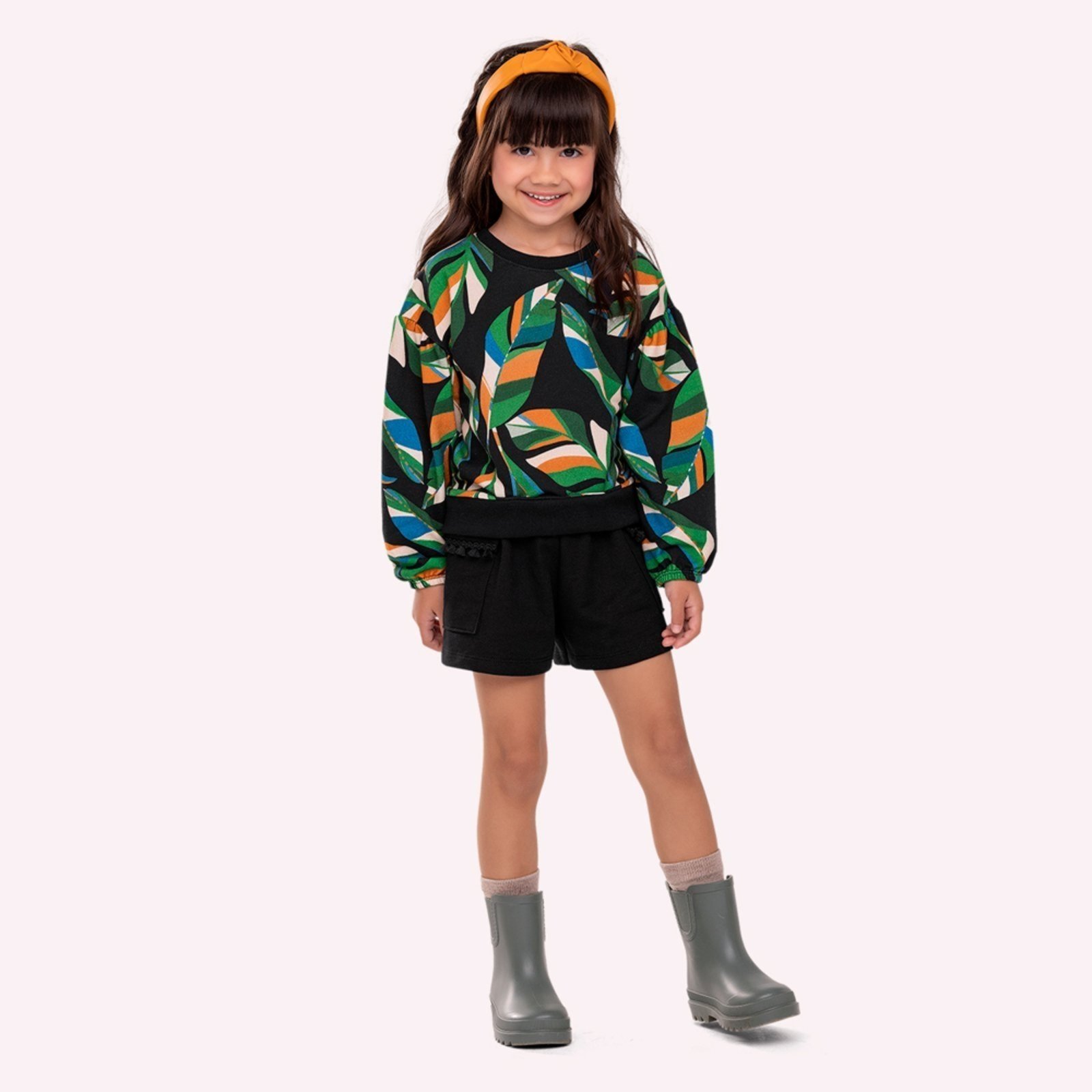 Infantil - Conjunto Menina Folhas Nanai