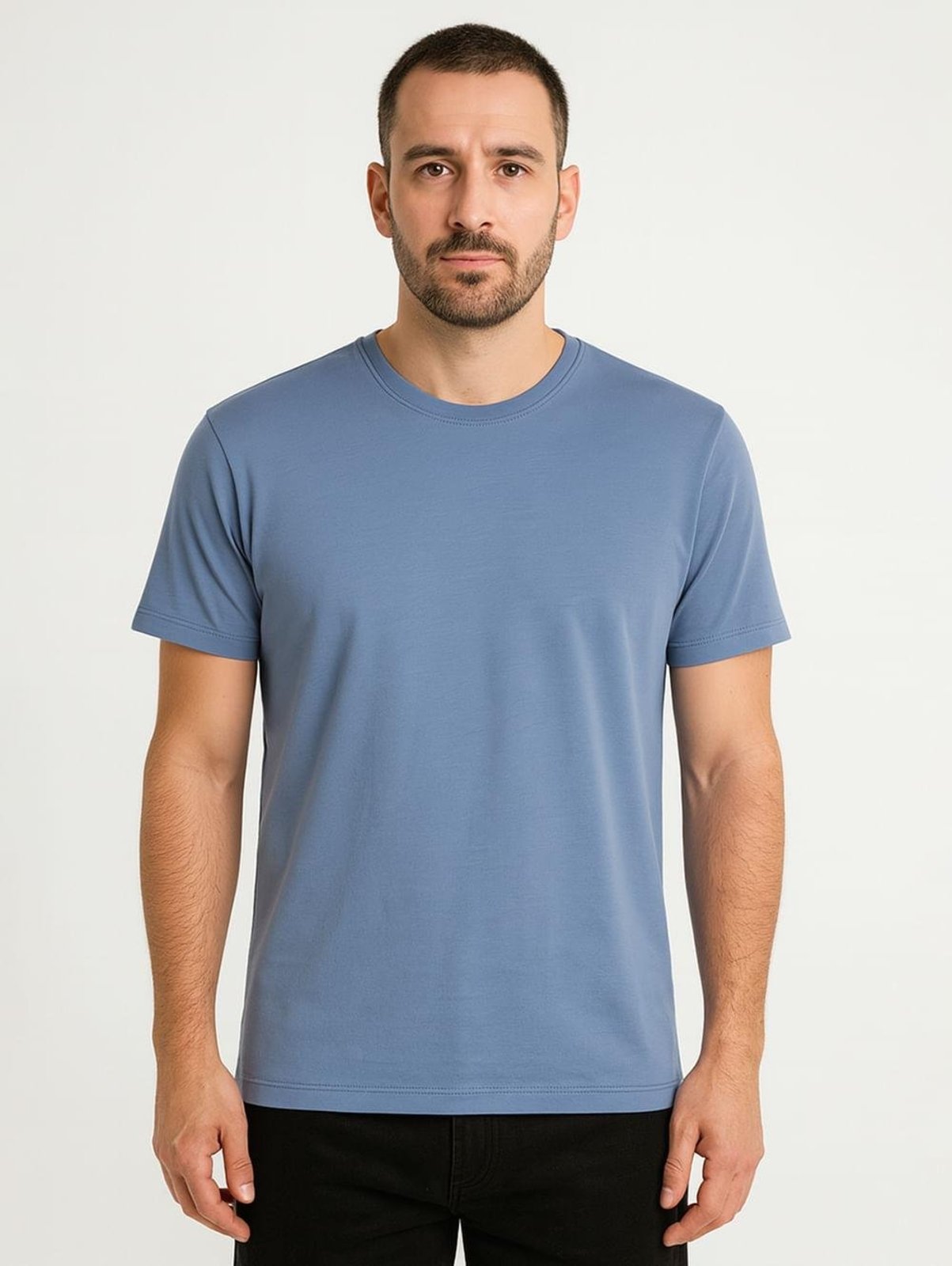 Camiseta Básica Algodão Peruano Elétron Masculina AZUL