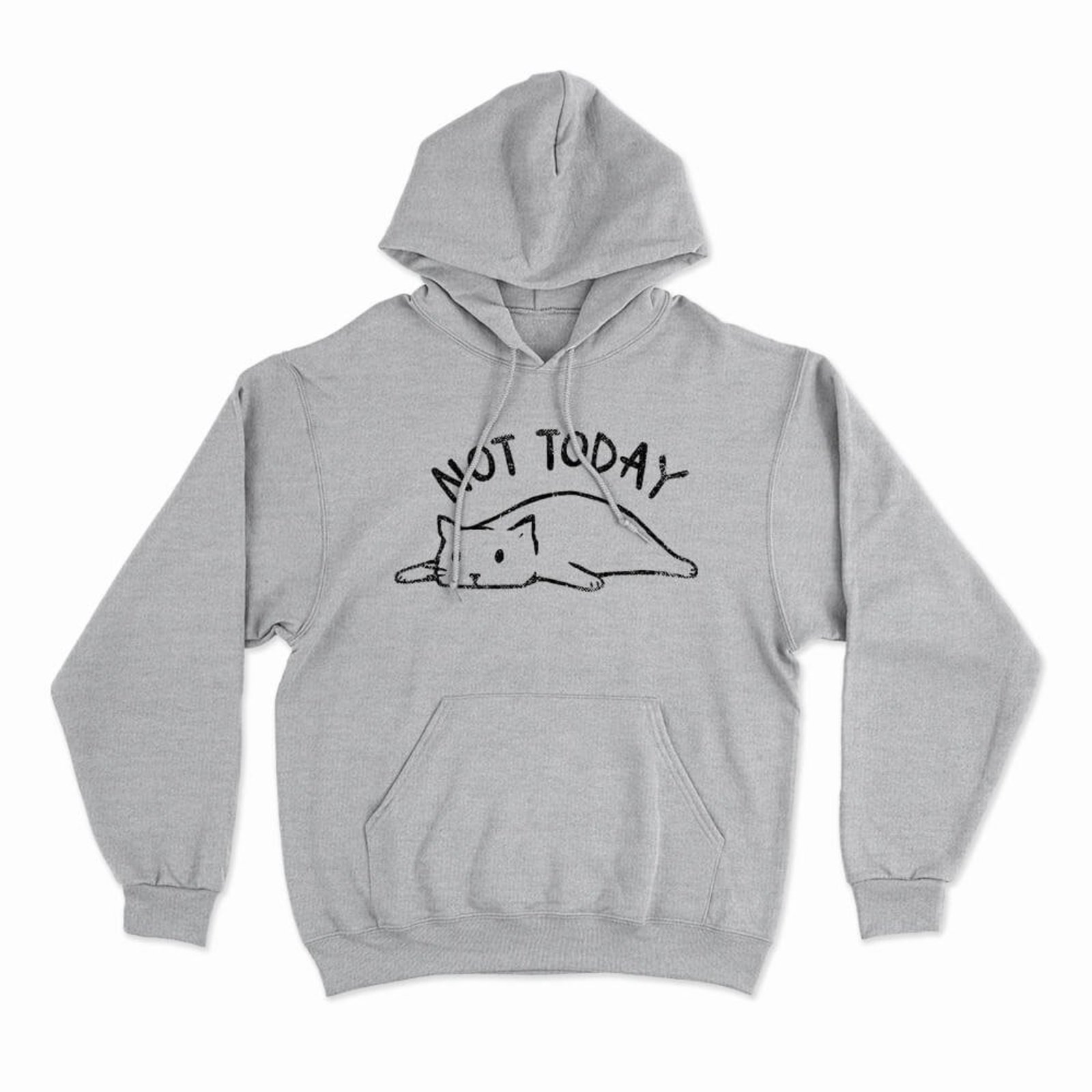 Moletom Com Capuz Not Today - Mescla Cinza - Casual - Studio Geek