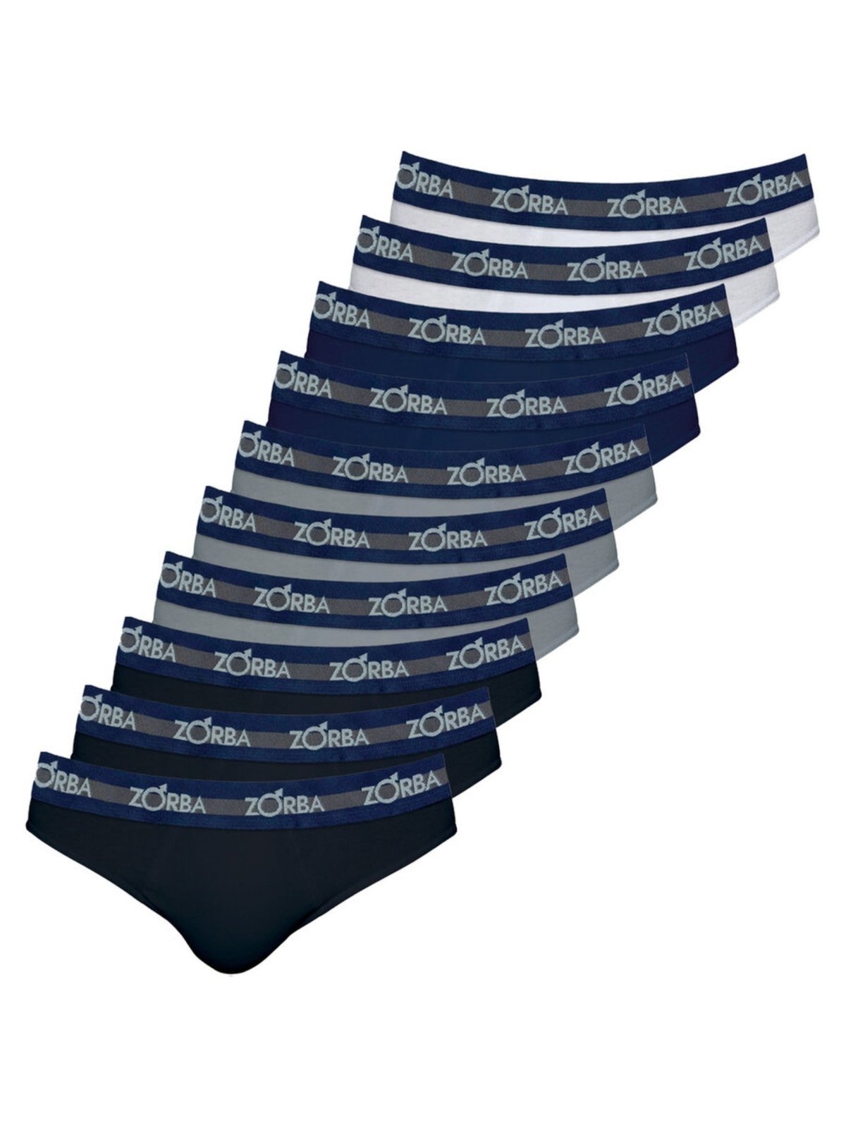 Kit com 10 Cuecas Slip Zorba 0764 Chumbo