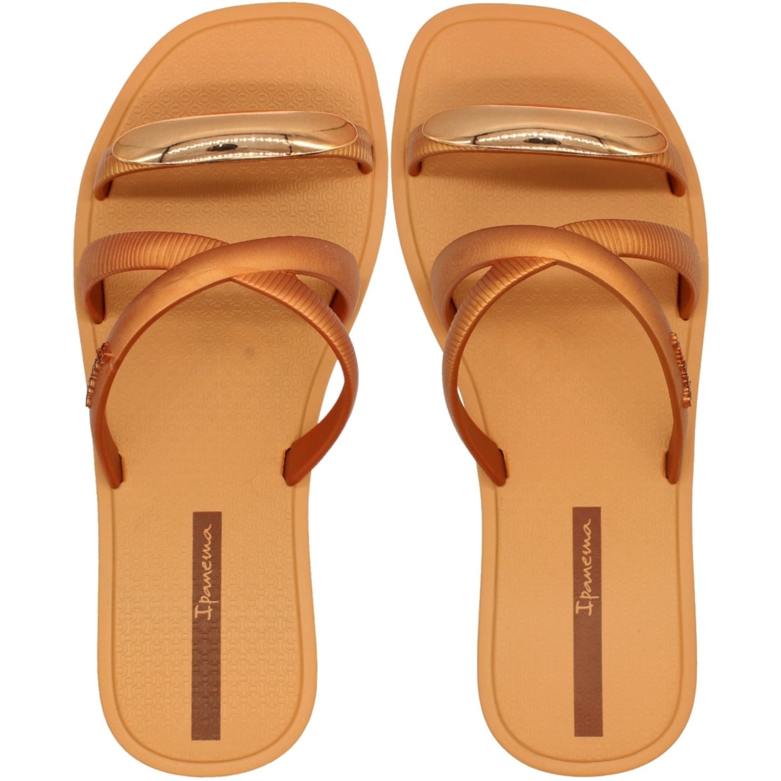 Chinelo Slide Ipanema Metal Chic Tiras Cruzadas Feminino