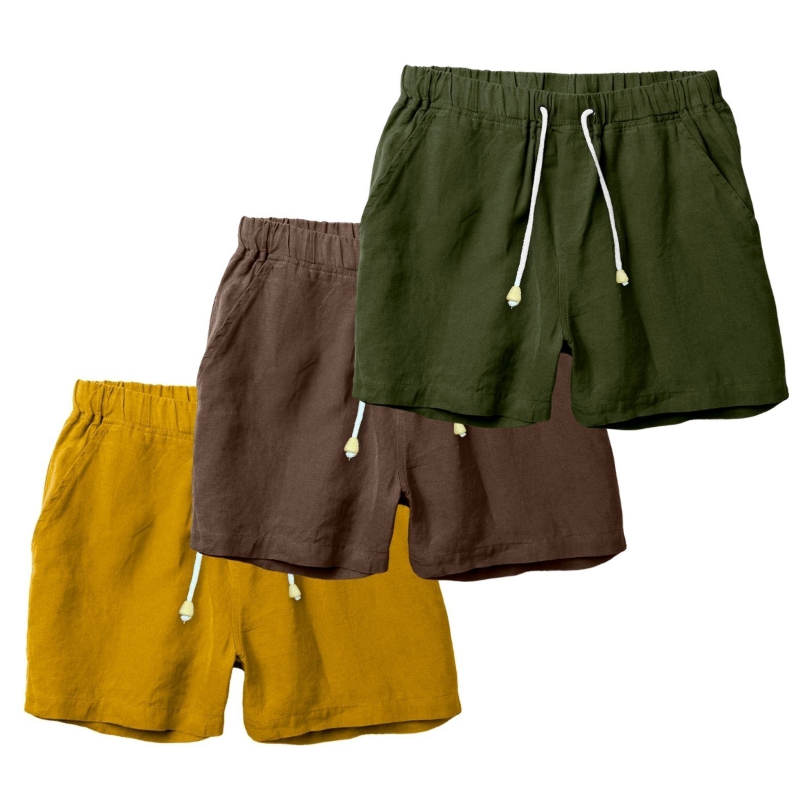 Kit 3 Shorts Linho Premium Bermuda Masculina Moda Praia Luxo