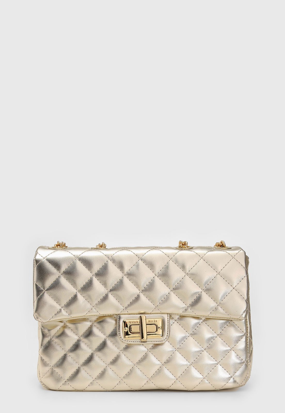 Vista 3 Bolsa Feminina Maria Milão Matelassê Dourada Metalizada bege/branco/bronze/cobre/dourado/off-white bege/branco/bronze/cobre/dourado/off-white