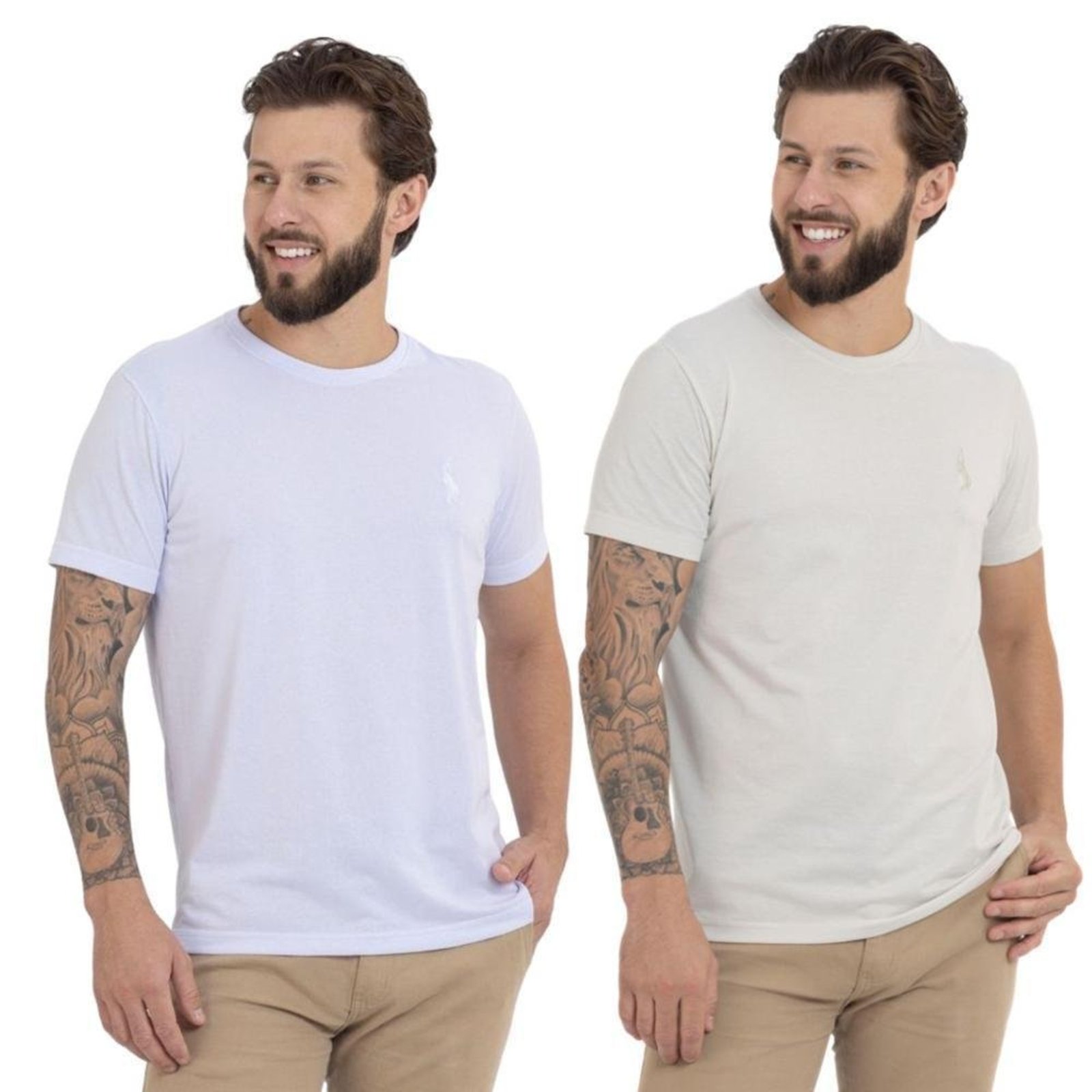 Kit 2 Camiseta Básica Casual Masculina Confortável em Malha Leve