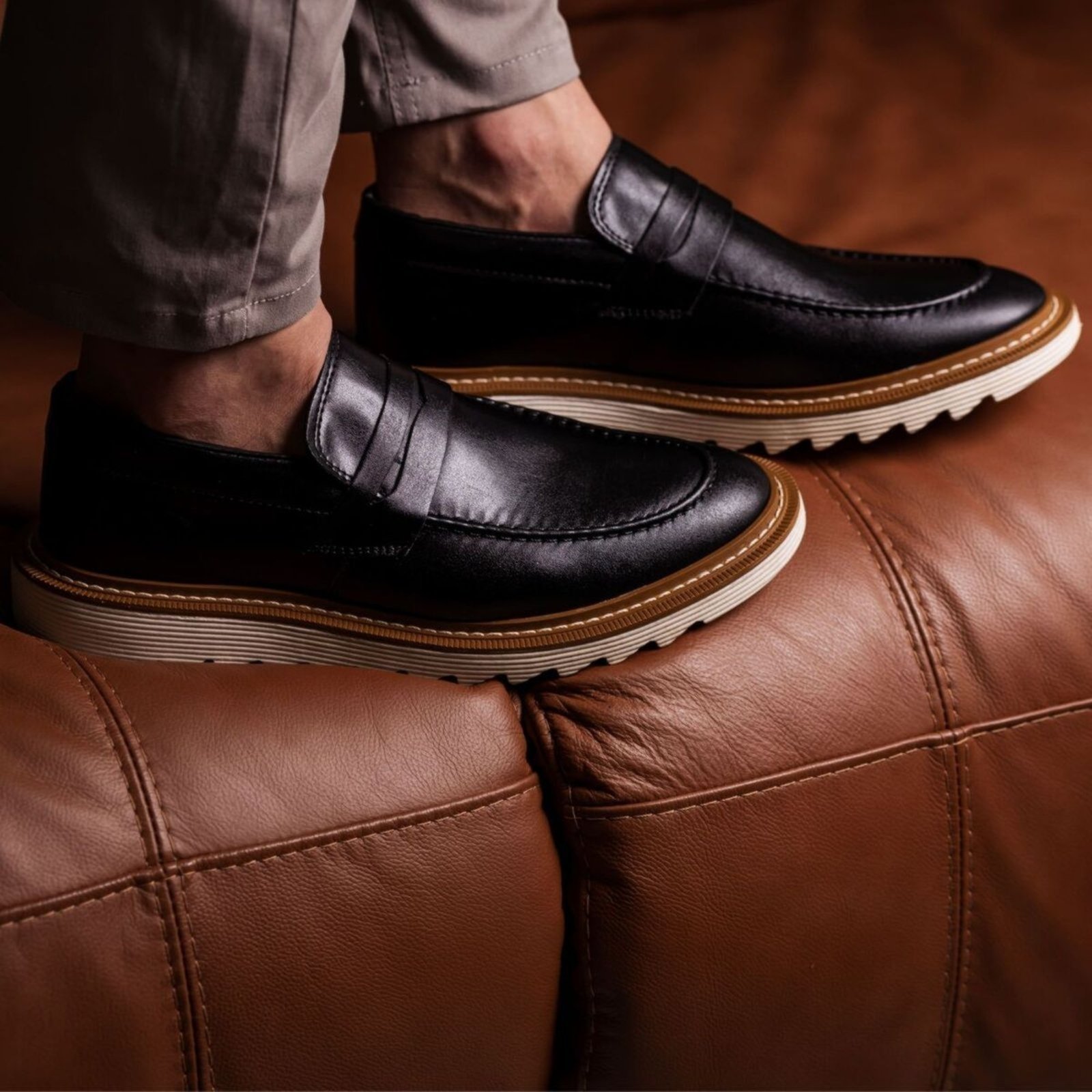 Sapato Masculino Dubai Mocassim Tratorado Social Mocassim Casual Moderno