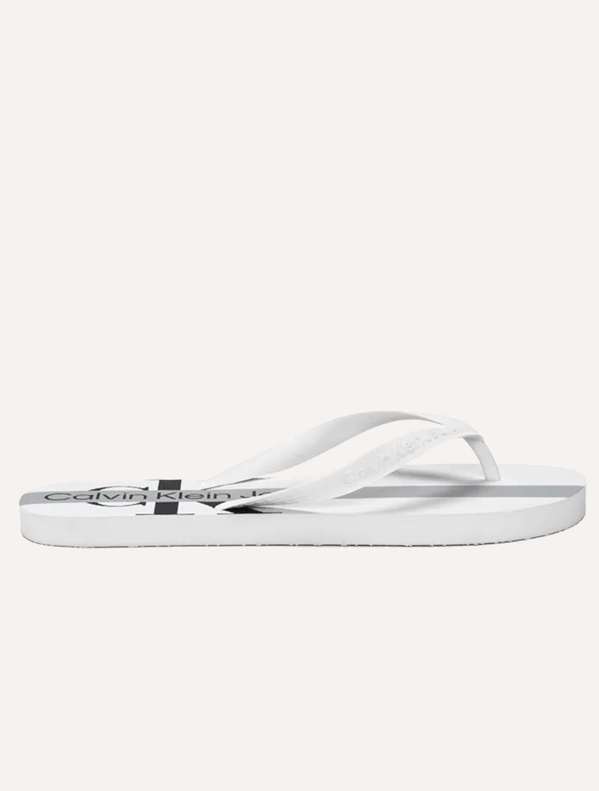 Chinelo Calvin Klein Jeans RE Issue Stripe Branco