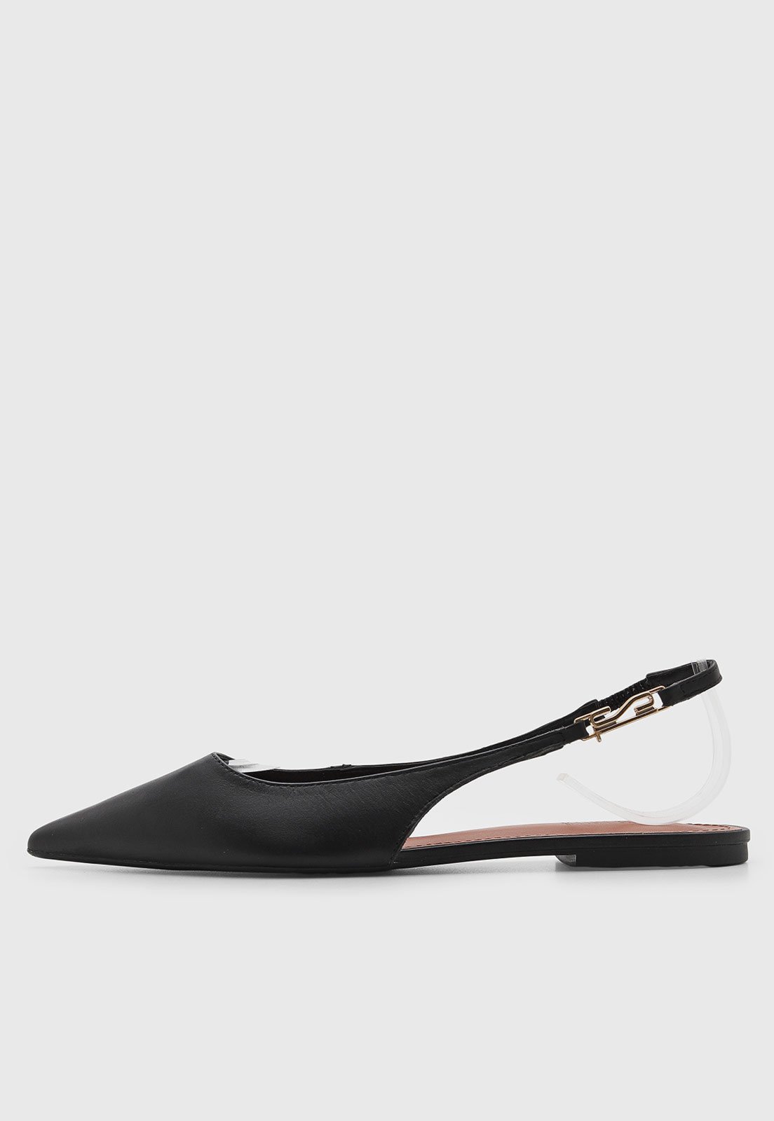 Sapatilha Feminina Santa Lolla Slingback Couro Preta