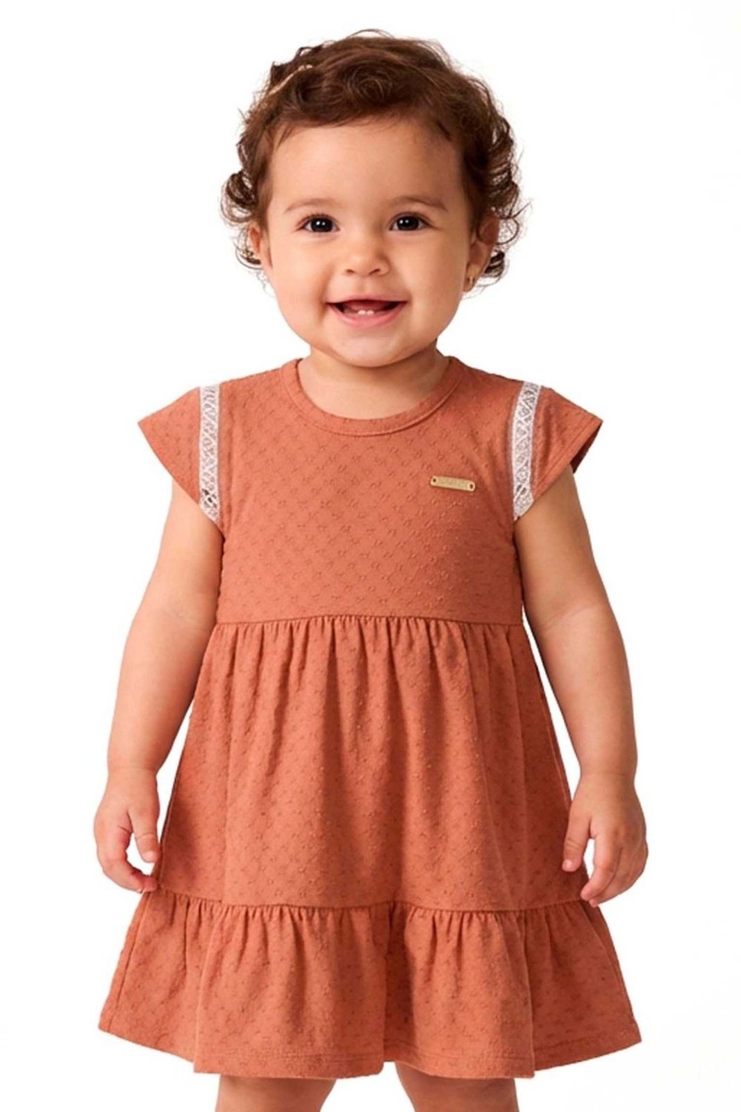 Infantil - Vestido Menina Com Textura Colorittá Marrom