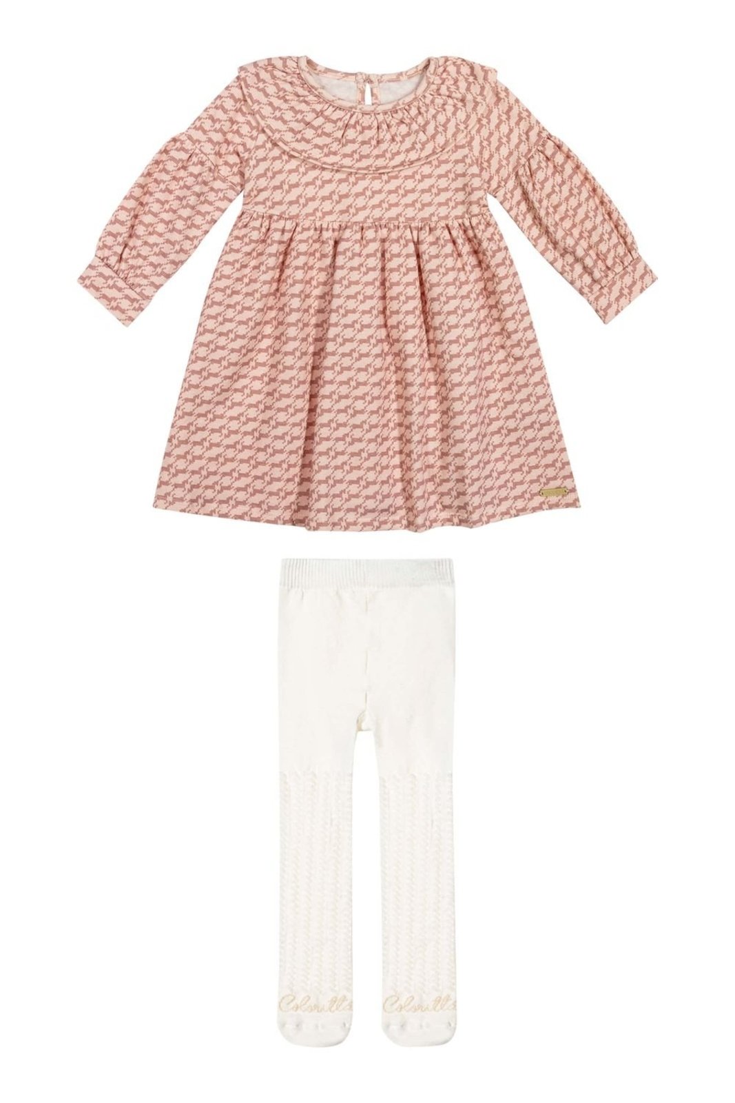 Infantil - Vestido Menina Estampado Meia Calça Colorittá Rosa