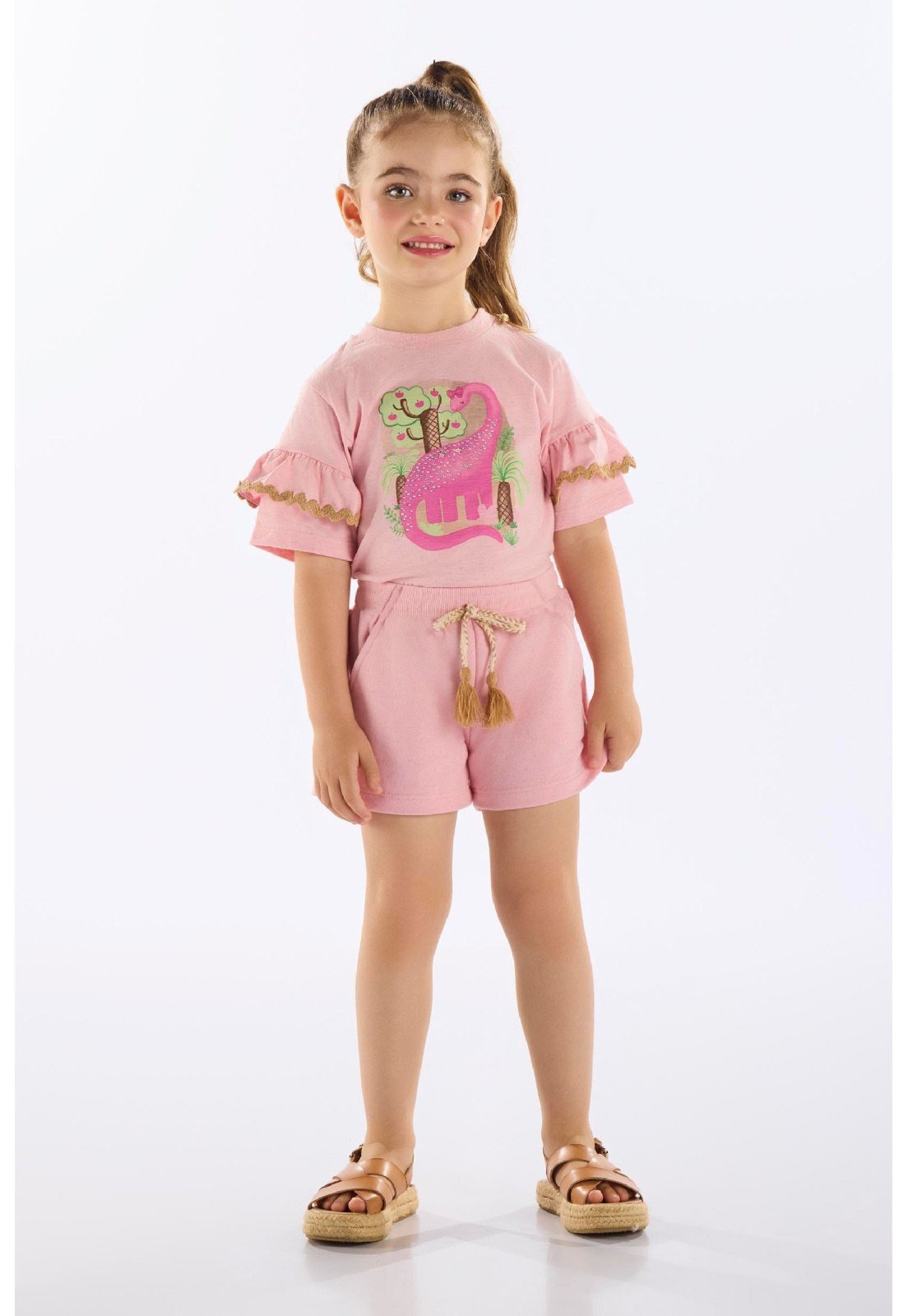 Infantil - Conjunto com Blusa e Short Up Baby Rosa