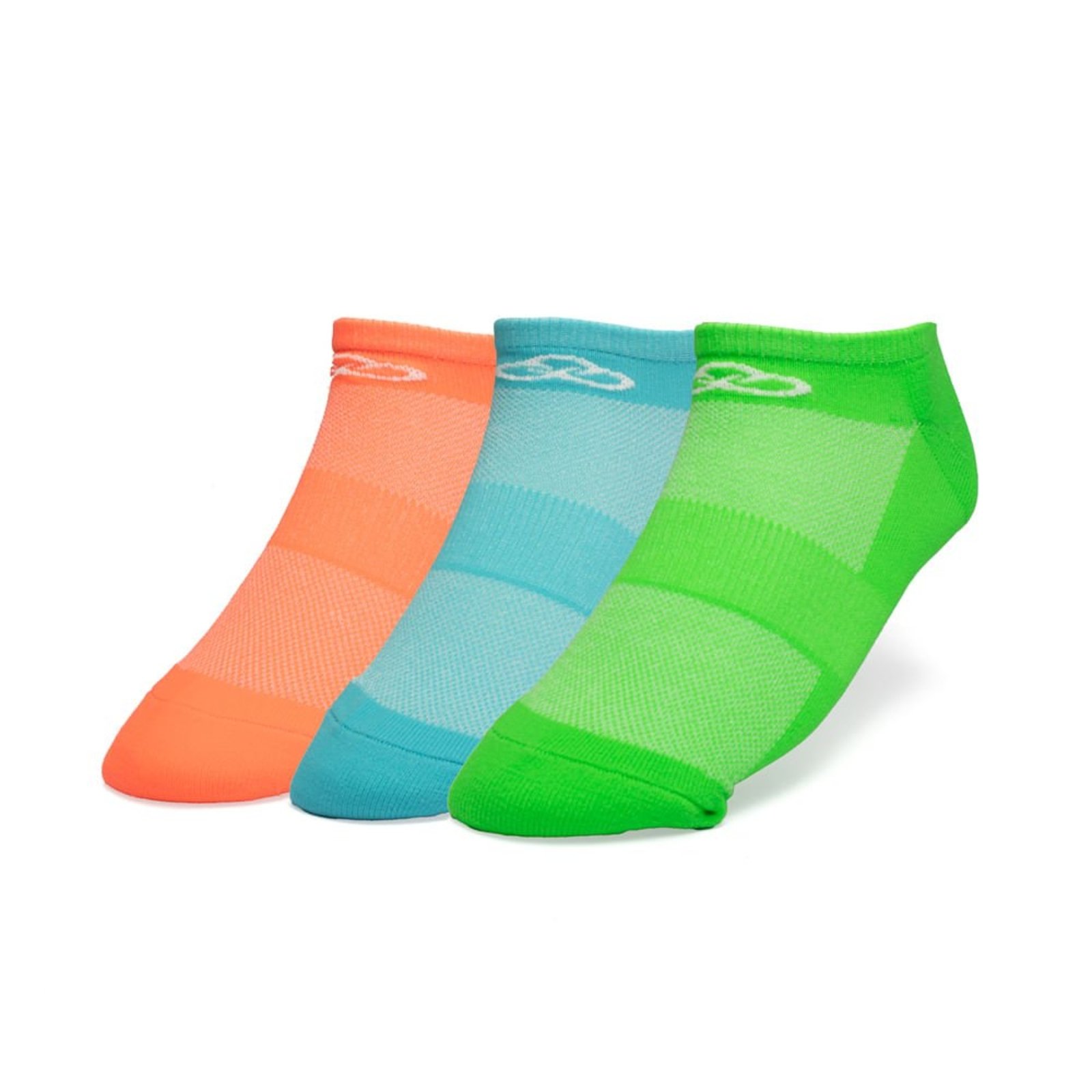 Meia Unissex Olympikus 3 Pares Cano Invisível Neon Multicolor