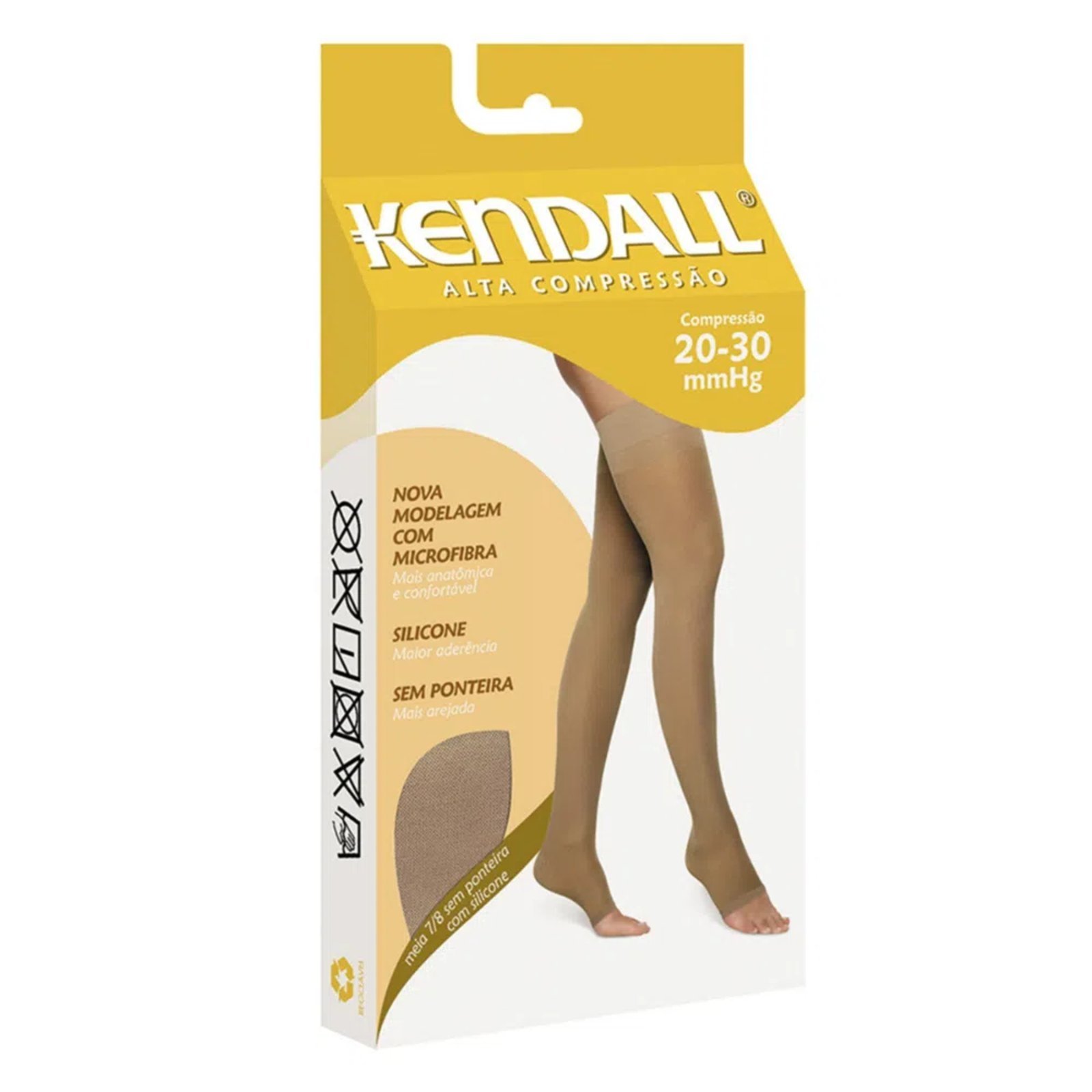 Meia Kendall 7/8 Alta Compressão sem Ponteira – 1713 Mel