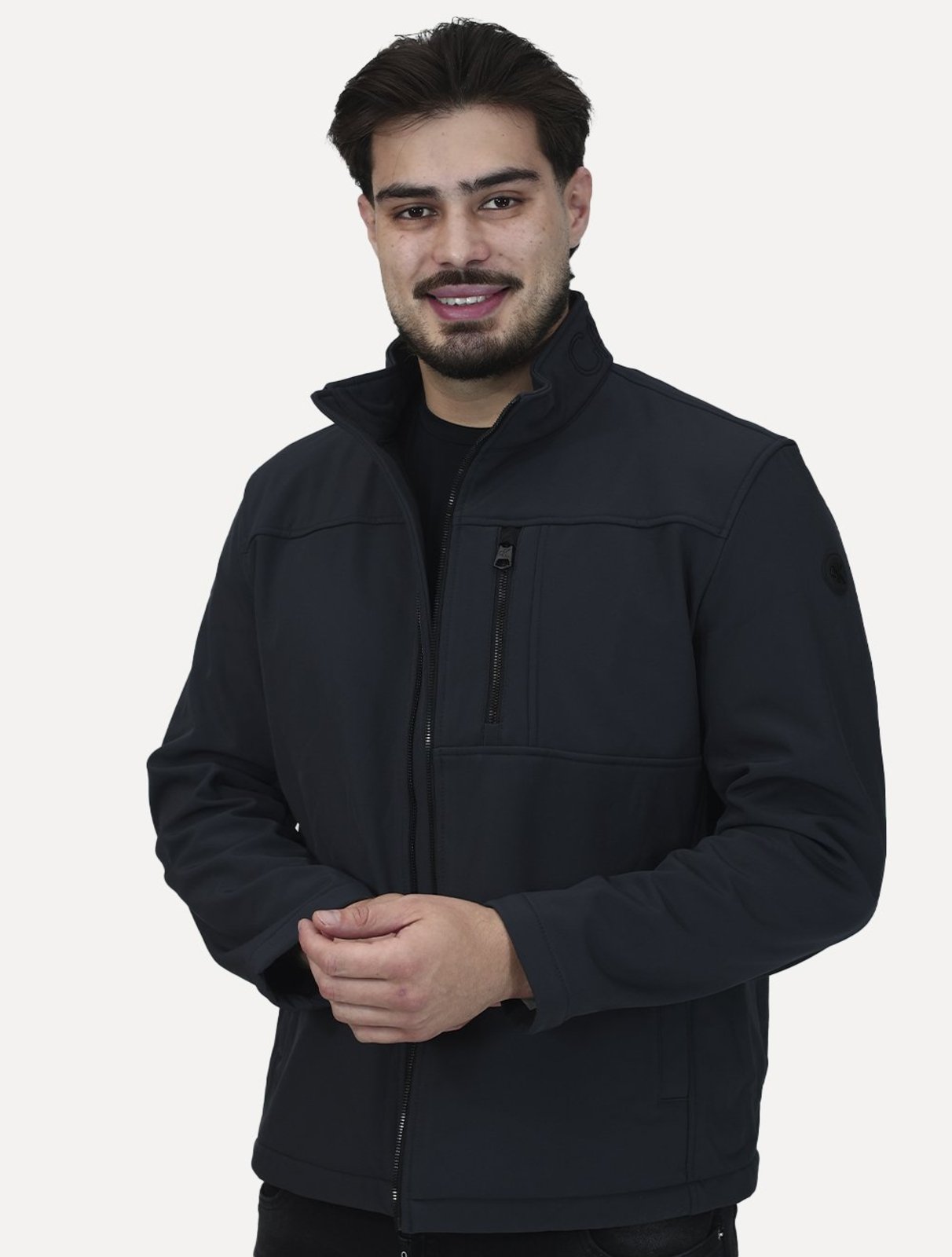 Jaqueta Calvin Klein Masculina Basic FullZiper Aquaguard Chumbo
